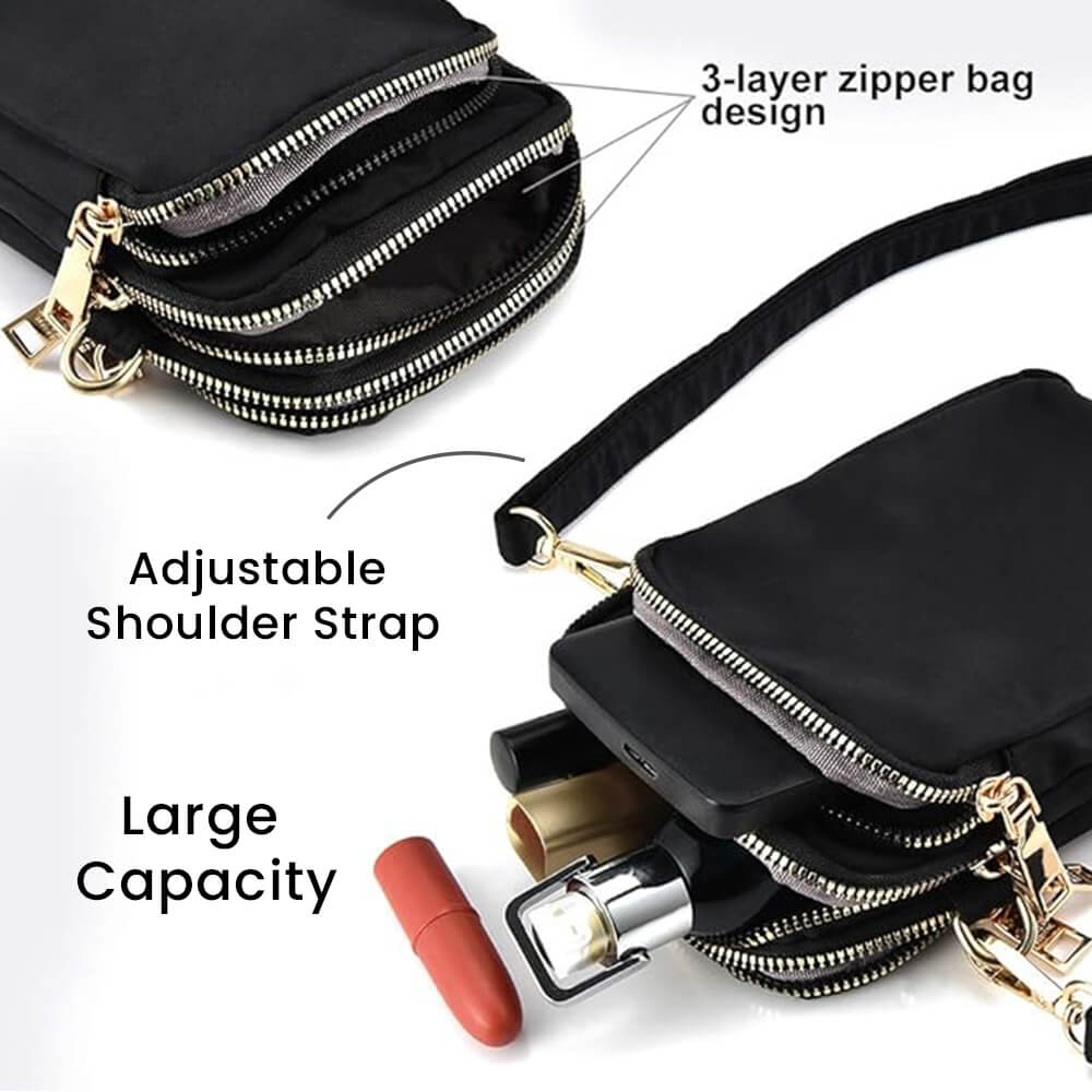 Bolso bandolera ajustable | 0,9 l, microfibra