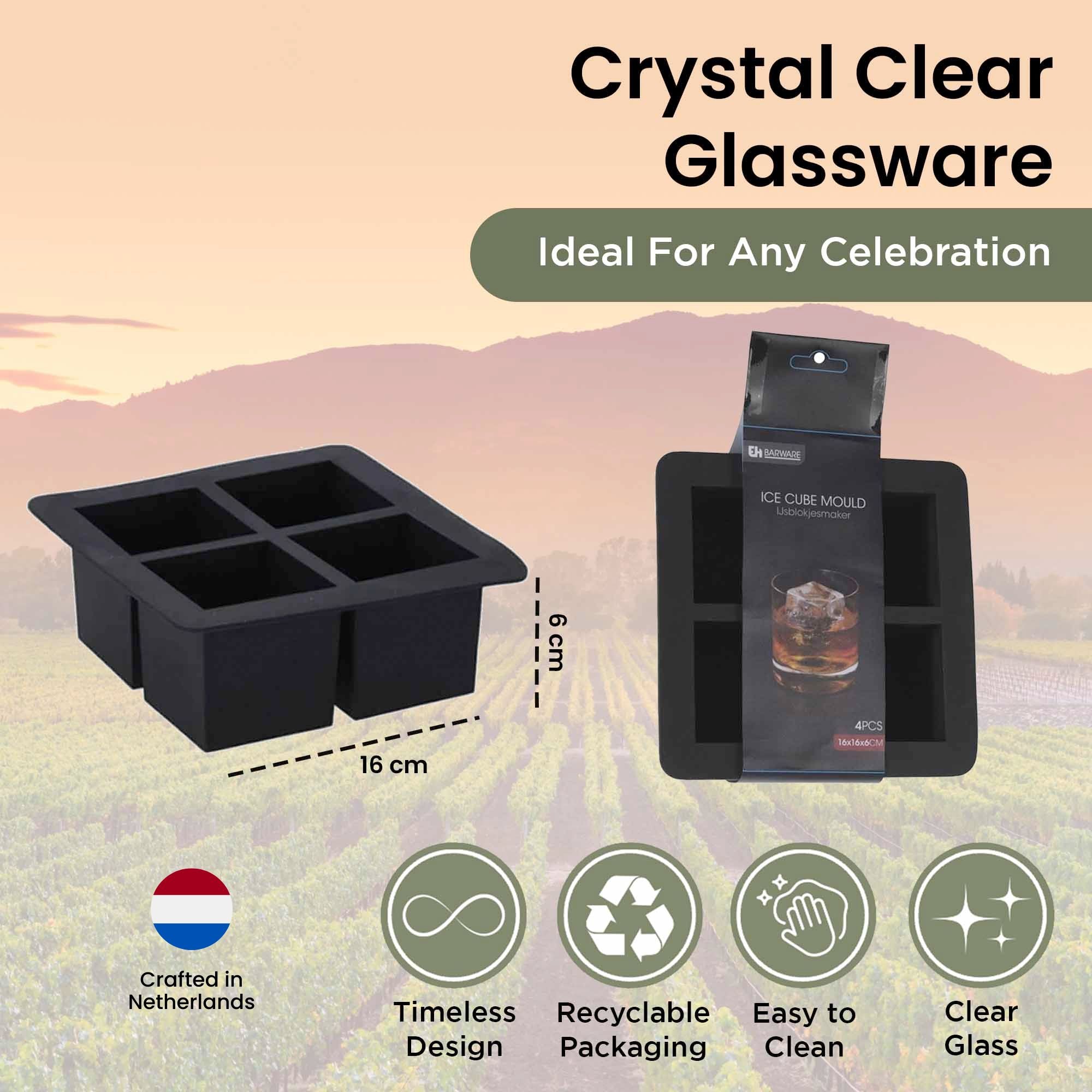 صينية مكعبات الثلج المربعة - 4 مكعبات