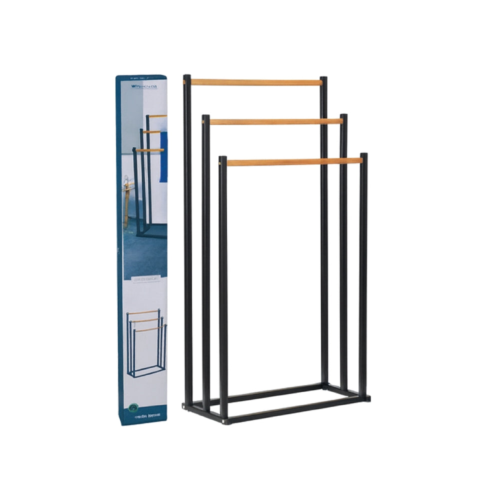 Freestanding Metal Towel Rack – 3 Bar Metal Frame Towel Drying Rack