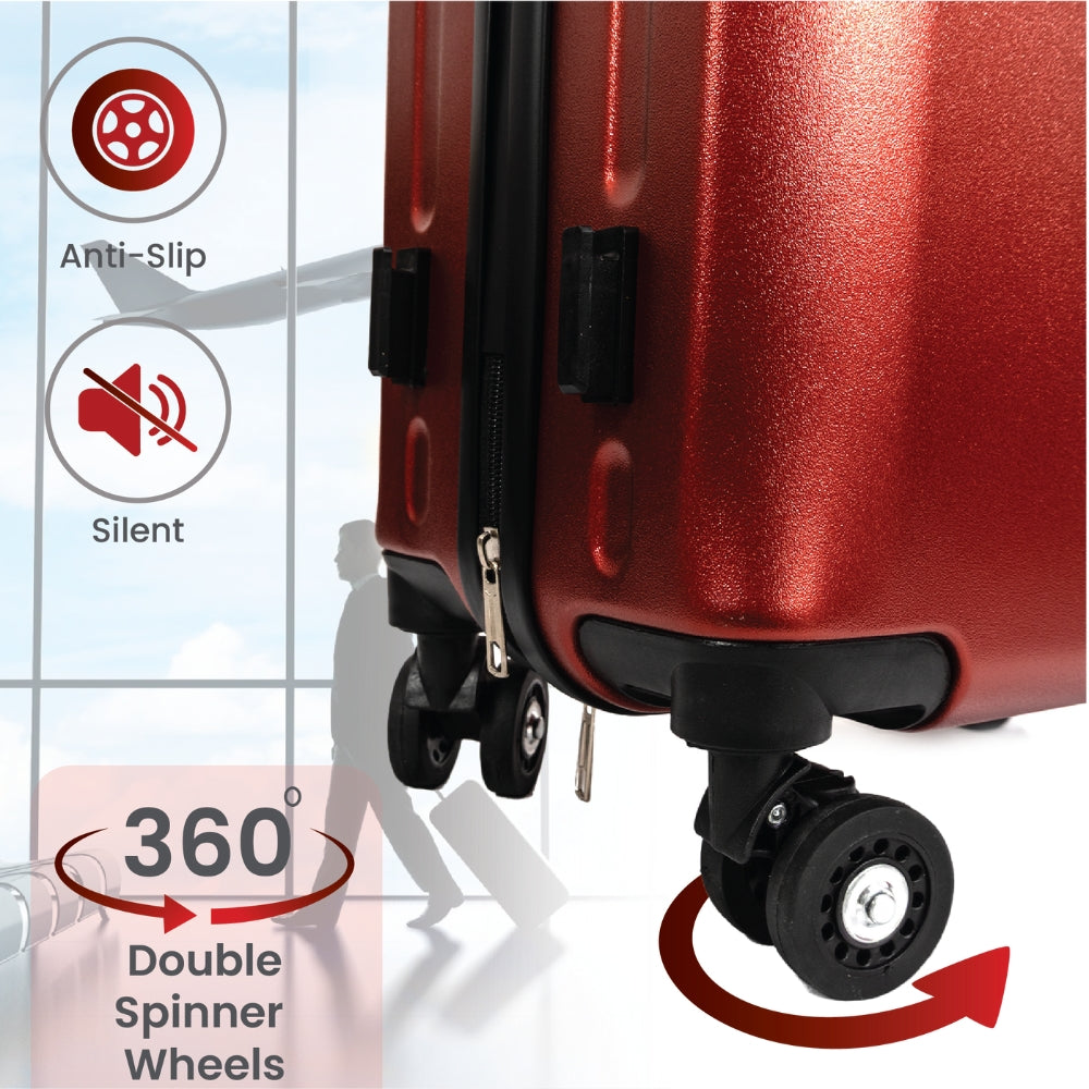 Madrid Anti-Scratch Hard Shell Carry-On Suitcase - Red
