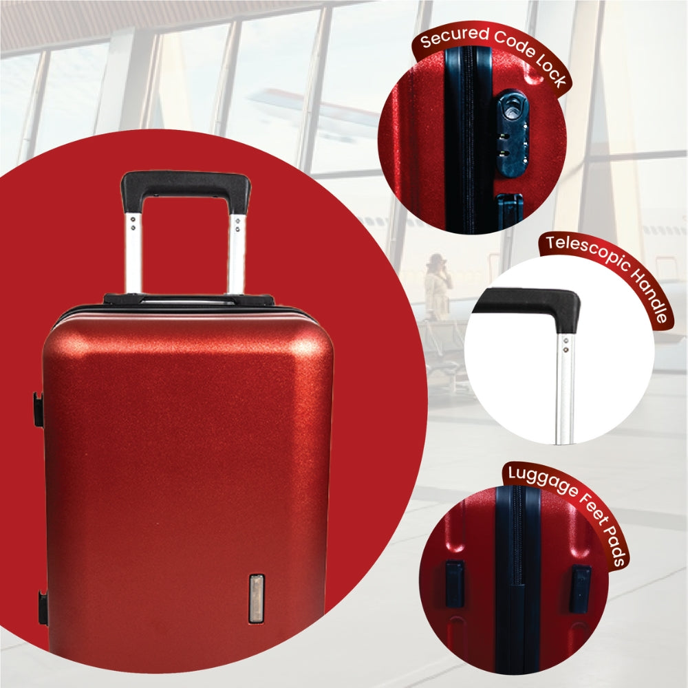 حقيبة سفر سيدني الصلبة المقاومة للخدش - حمراء