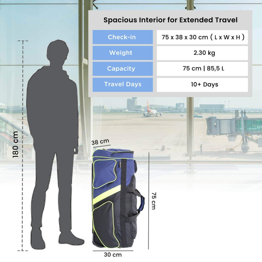 Bolsa de lona con ruedas multiusos para viajes de fin de semana