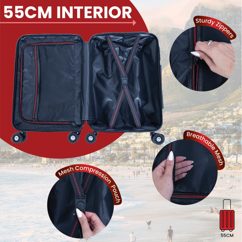 حقيبة سفر سيدني الصلبة المقاومة للخدش - حمراء