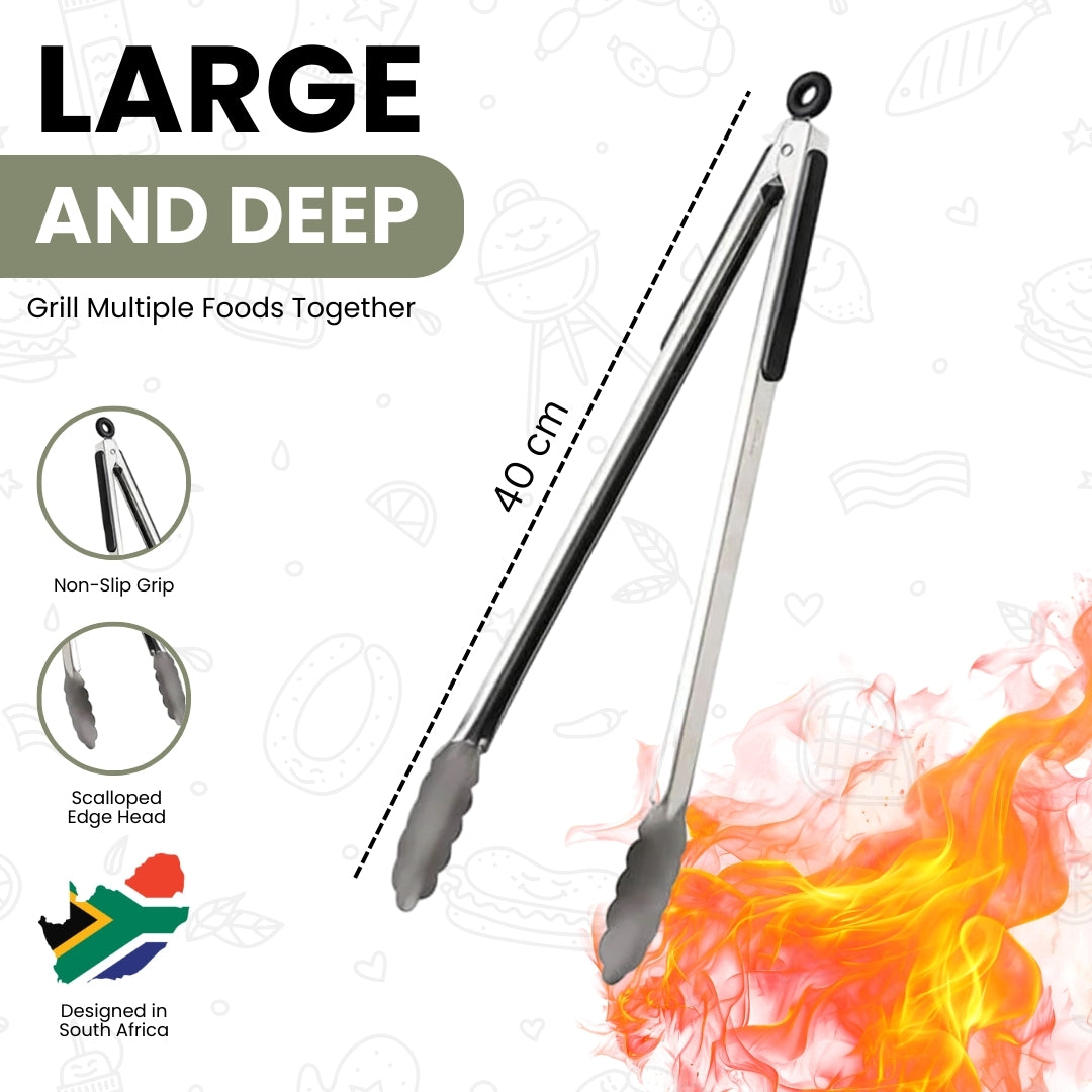 ملقط الشواء المصنوع من الفولاذ المقاوم للصدأ