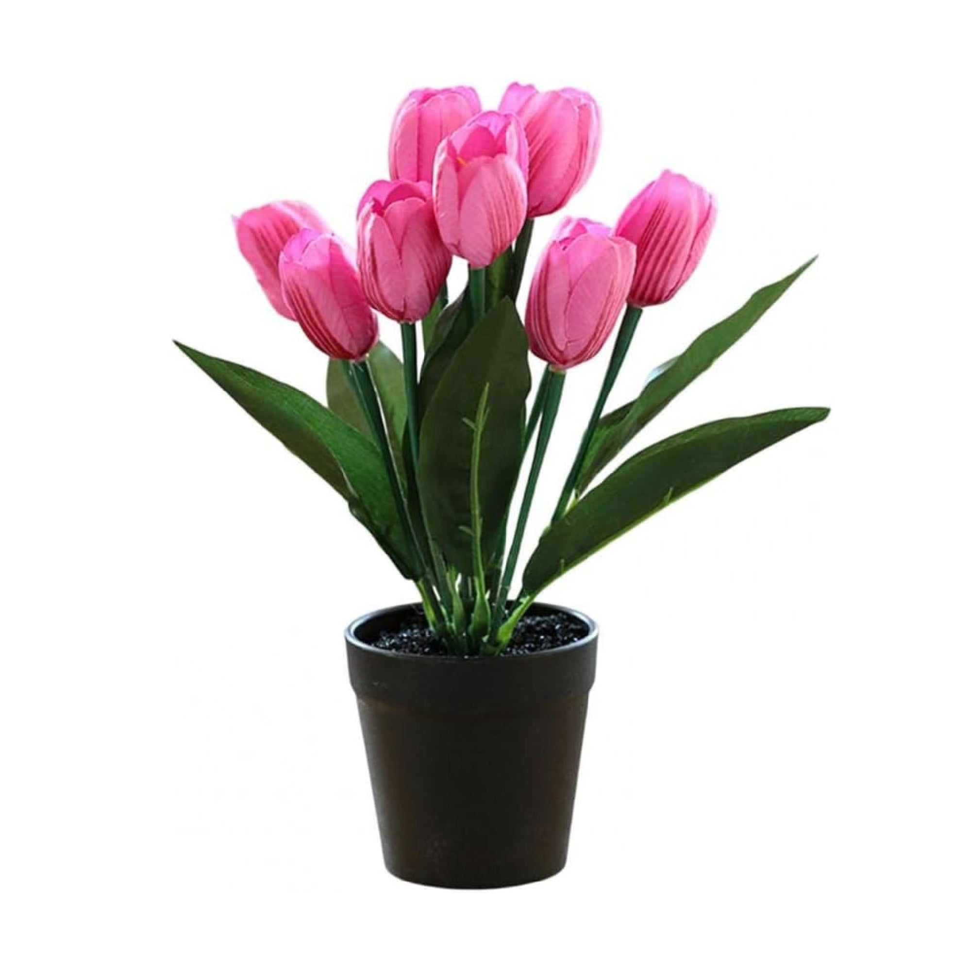 Tulipán artificial en maceta, 6 colores vibrantes surtidos, 22 x 30 cm