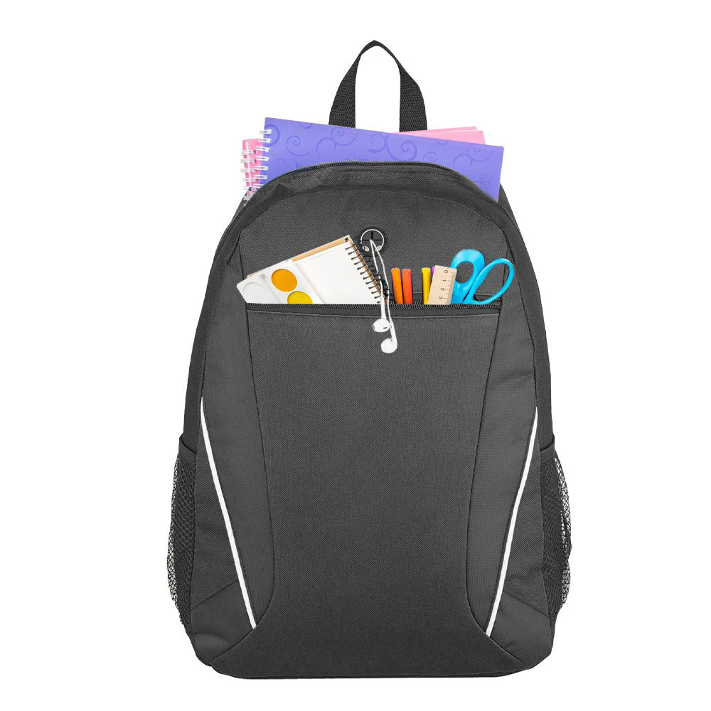 Black Promotional Backpack - Custom Branding | 600D, 19L