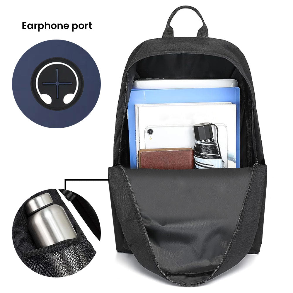 Black Promotional Backpack - Custom Branding | 600D, 19L