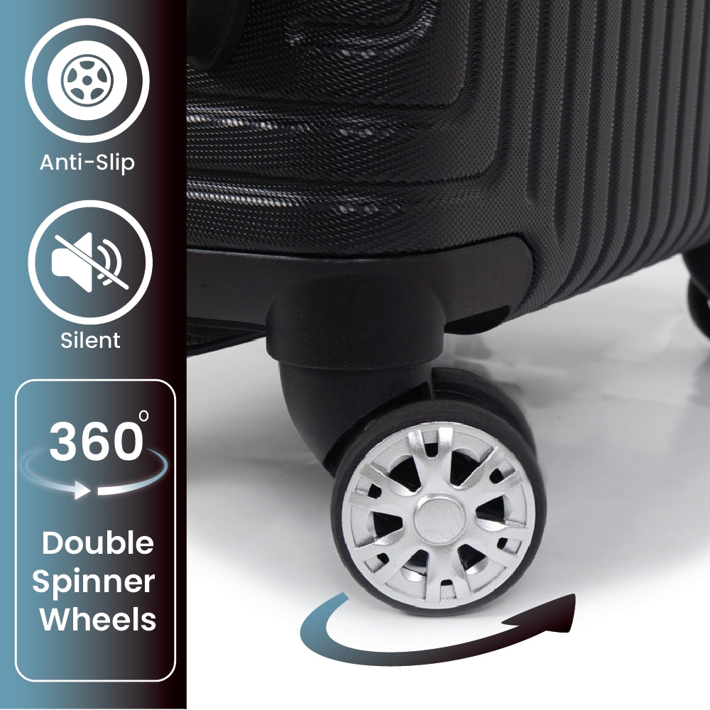 Madrid 2-Piece Hardshell Luggage Set (55cm & 75cm) – Matte Black