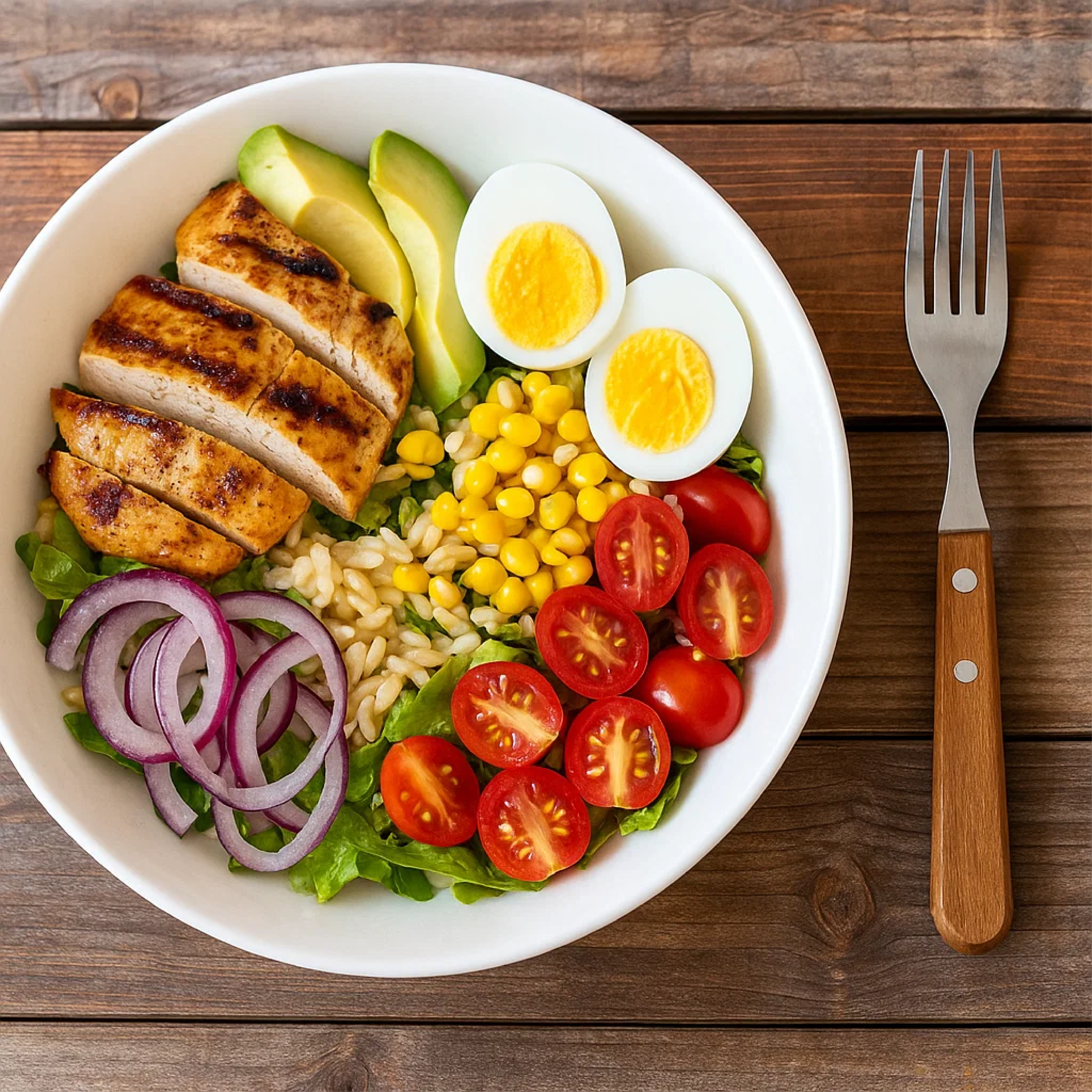 شوك من الفولاذ المقاوم للصدأ بمقبض خشبي - مجموعة من 6 قطع