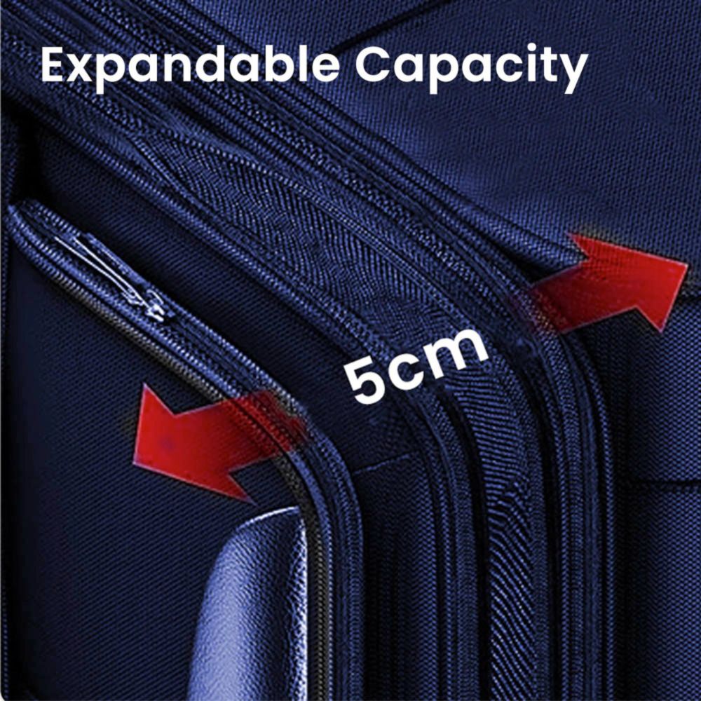 مجموعة حقائب سفر موناكو الناعمة، 4 قطع - أزرق داكن