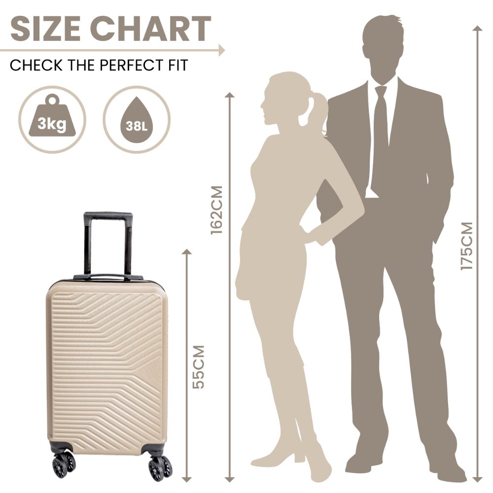 Miami Hard Shell Carry-On Suitcase with 360 Spinner Wheels – Gold