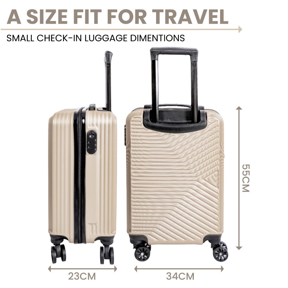 Miami Hard Shell Carry-On Suitcase with 360 Spinner Wheels – Gold