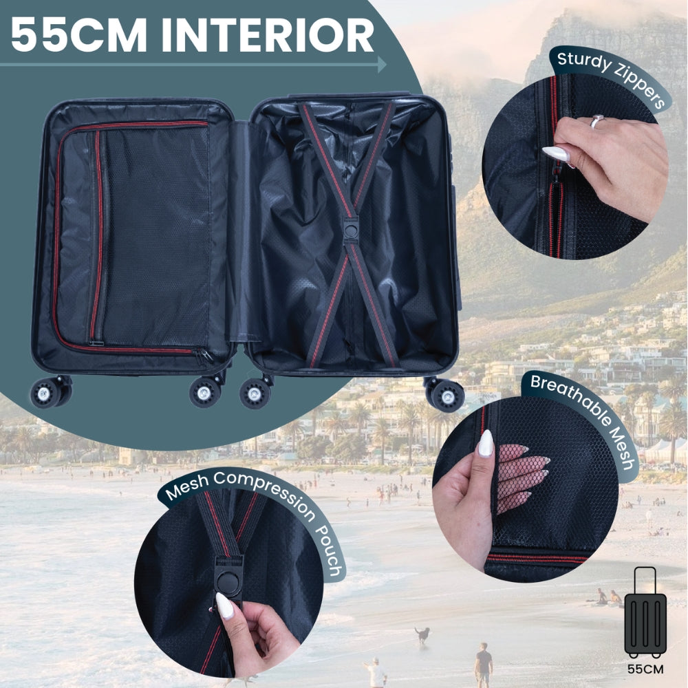 حقيبة سفر سيدني الصلبة المقاومة للخدش - سوداء