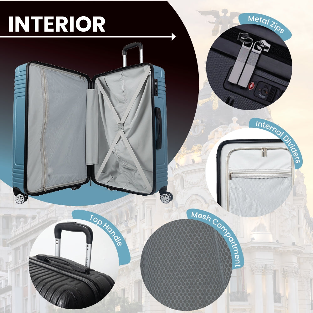 Madrid 2-Piece Hardshell Luggage Set (55cm & 75cm) – Soft Blue