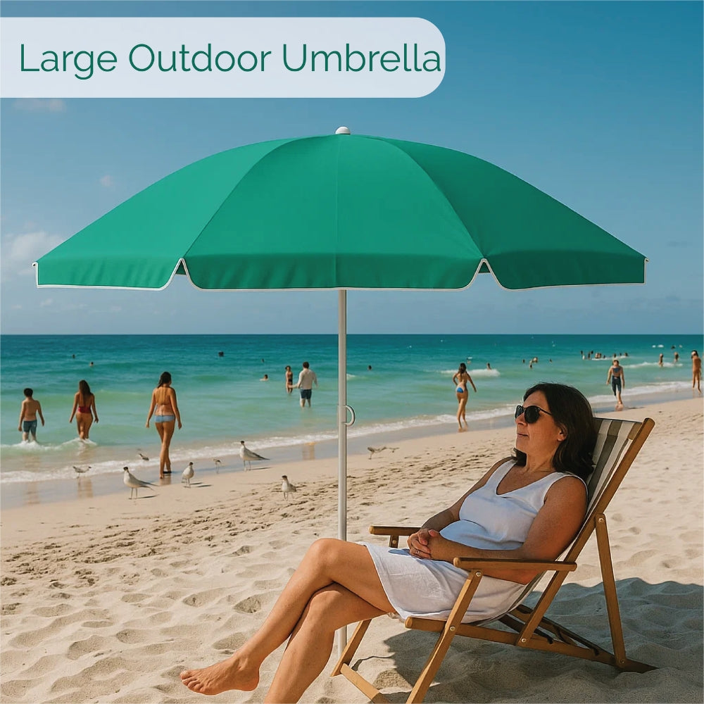 PVC Colorful Beach Umbrella – Portable Outdoor Umbrella Shade in 4 Colours