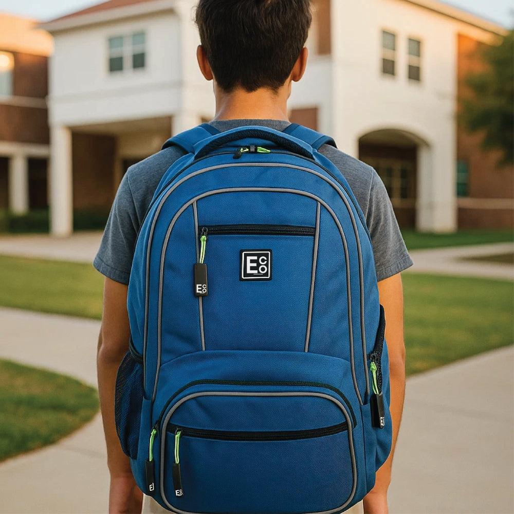 Mochila para portátil para estudiantes - Diseño azul marino