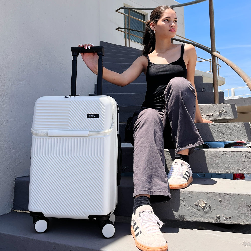 Tokyo Smart 55cm Hardshell Carry-On with Laptop Compartment – Pure White