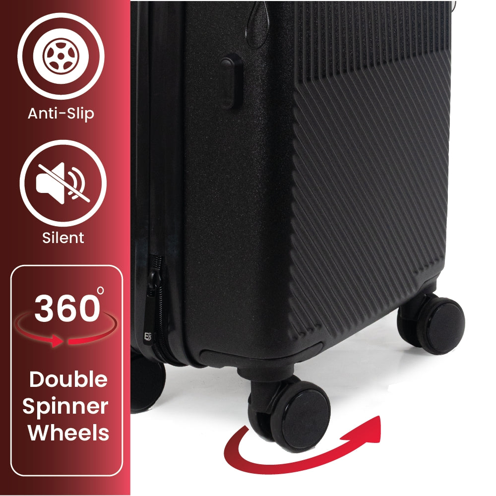 Tokyo Smart 55cm Hardshell Carry-On with Laptop Compartment – Jet Black