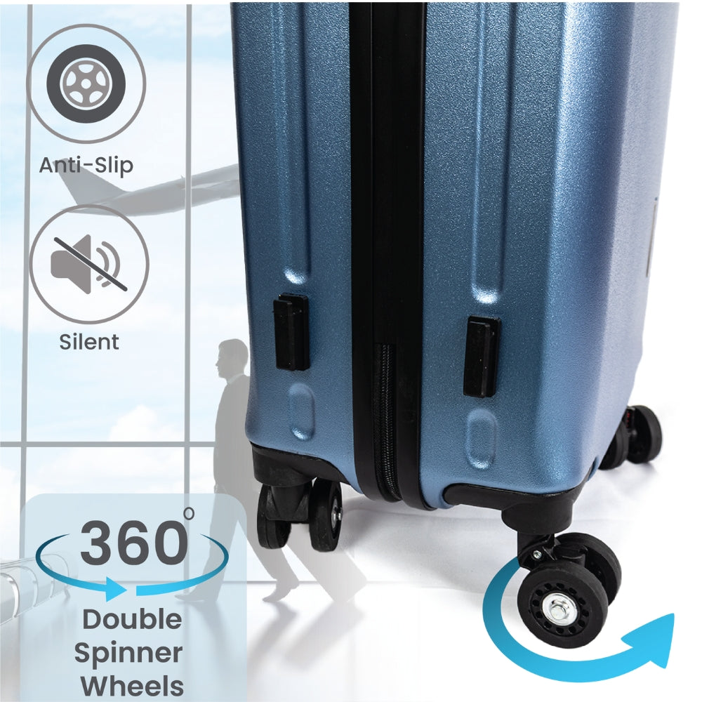 Madrid Anti-Scratch Hard Shell Carry-On Suitcase - Blue