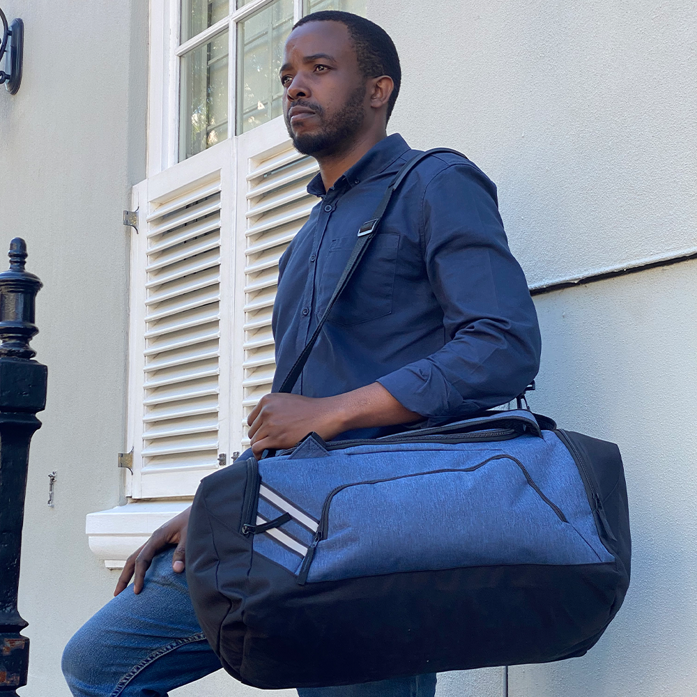 Sport Duffel & Backpack Travel Bag – Navy & Black