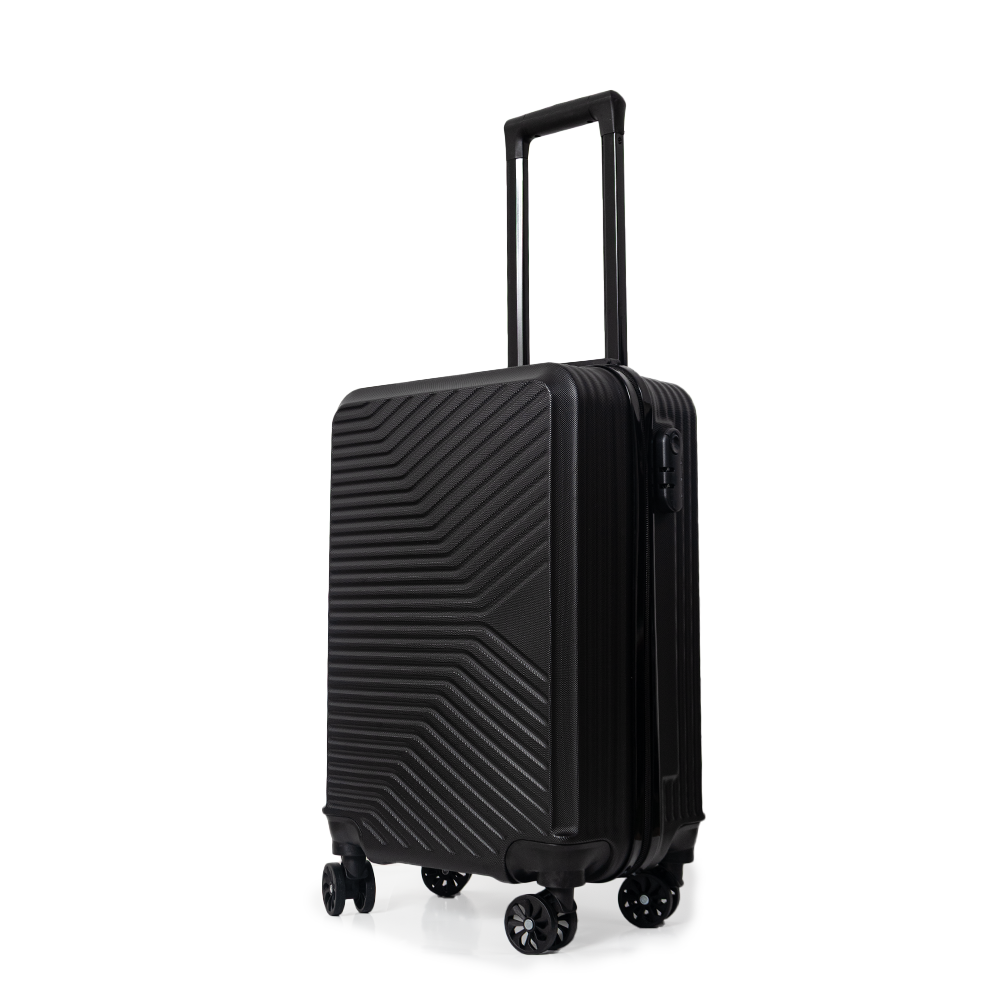 Miami Hard Shell Carry-On Suitcase with 360 Spinner Wheels – Black