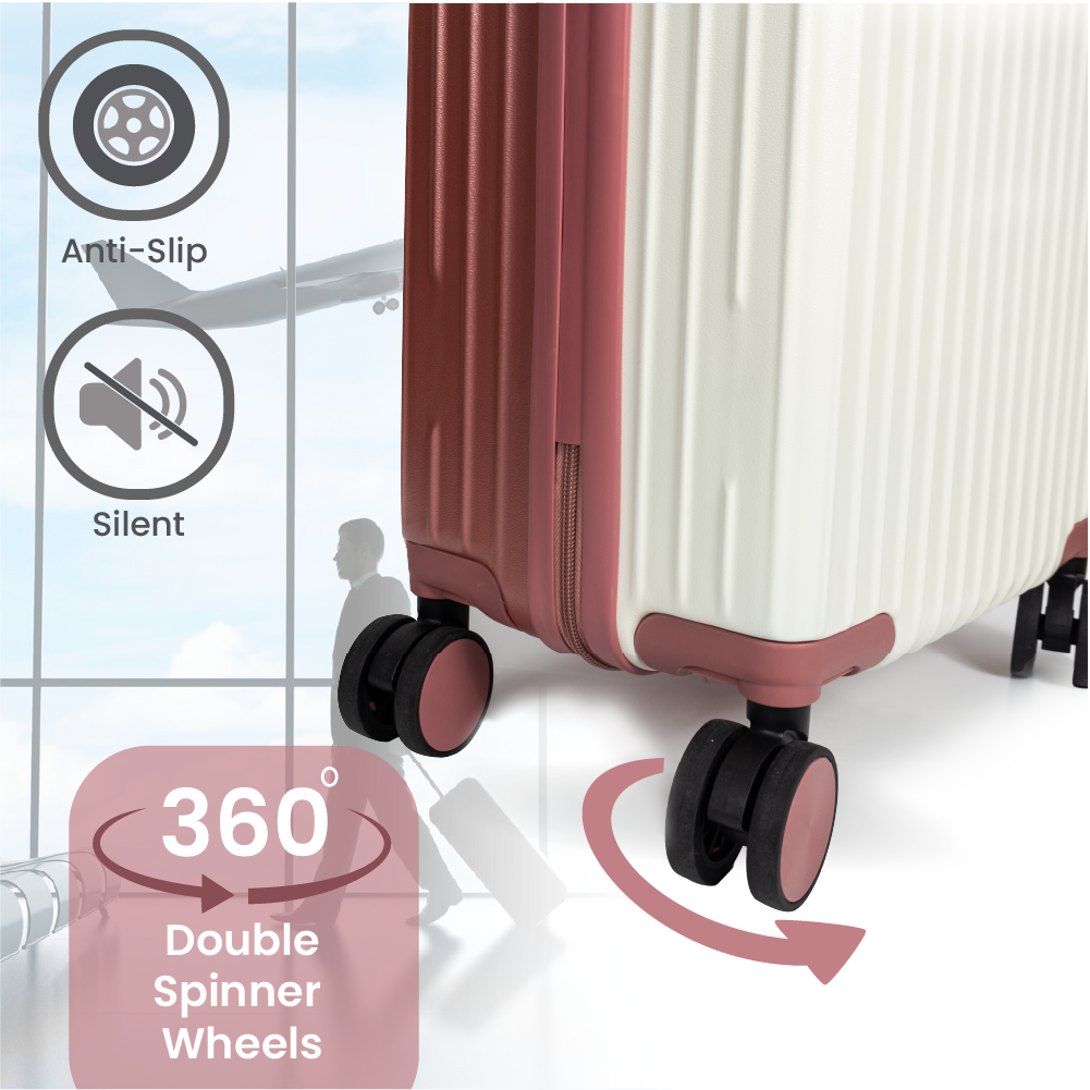 Maleta de cabina rígida Dubai con neceser - Oro rosa