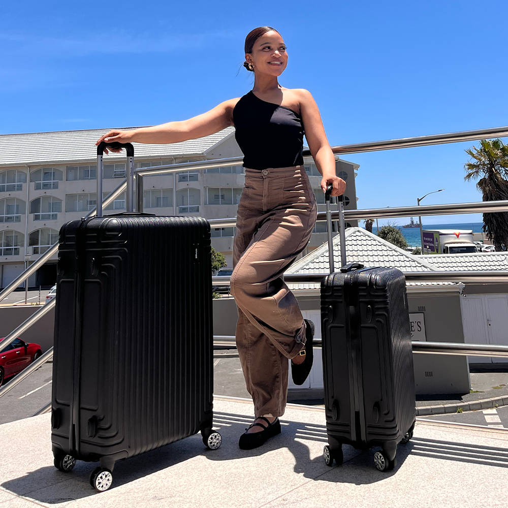 Madrid 2-Piece Hardshell Luggage Set (55cm & 75cm) – Matte Black