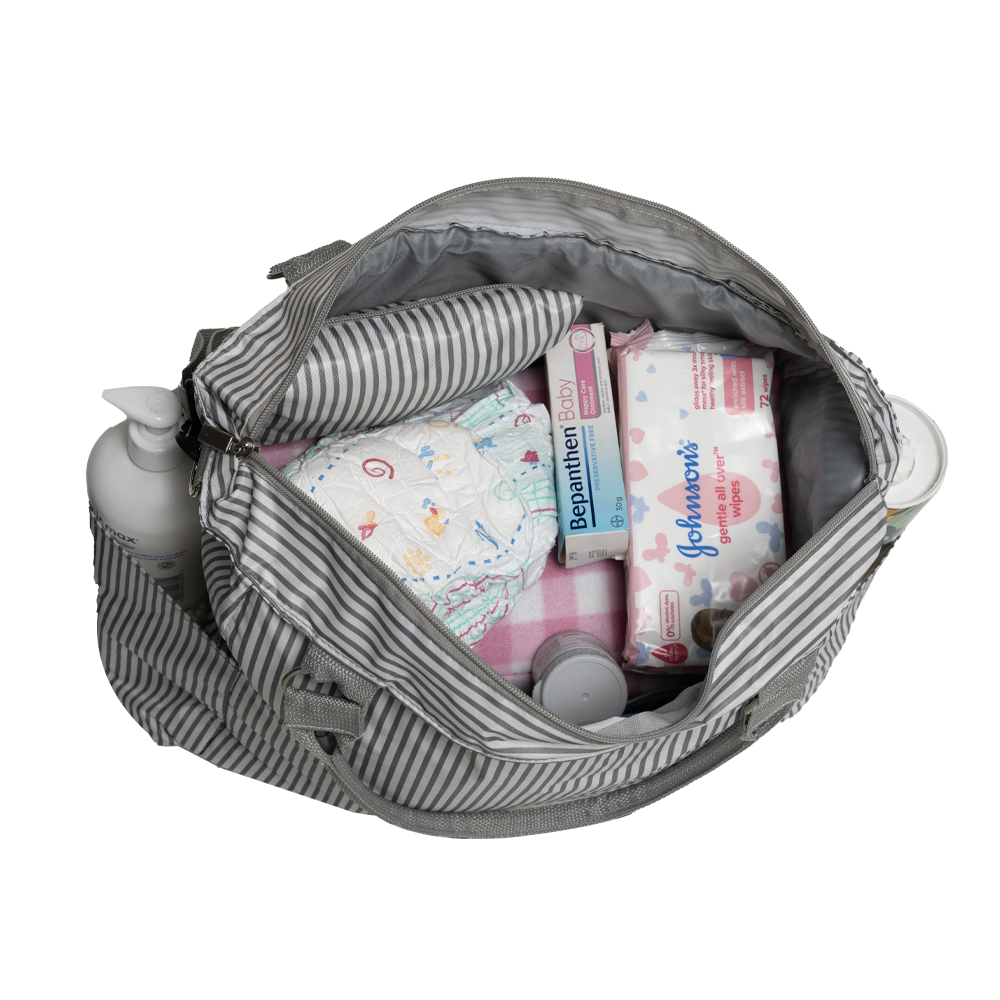 Value Set Diaper Bag - Grey stripe design