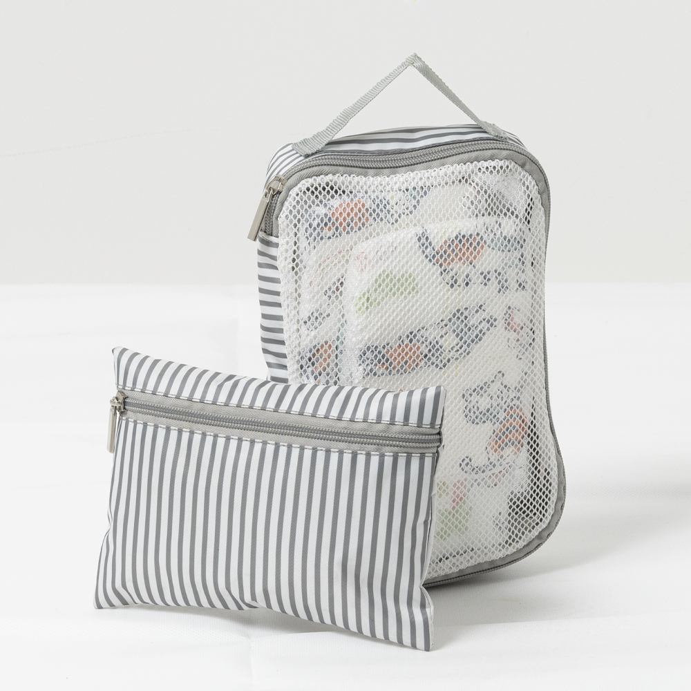 Value Set Diaper Bag - Grey stripe design