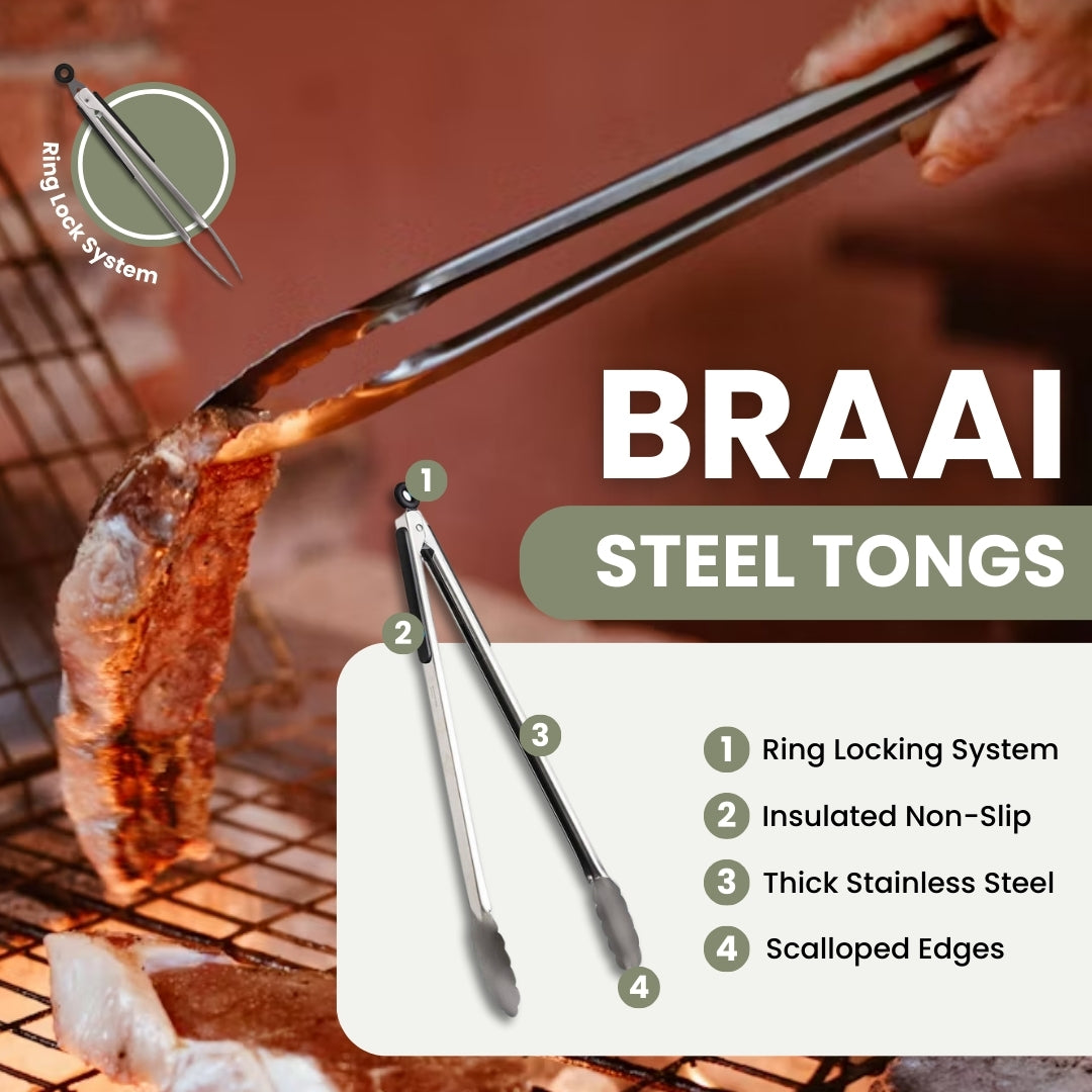 ملقط الشواء المصنوع من الفولاذ المقاوم للصدأ