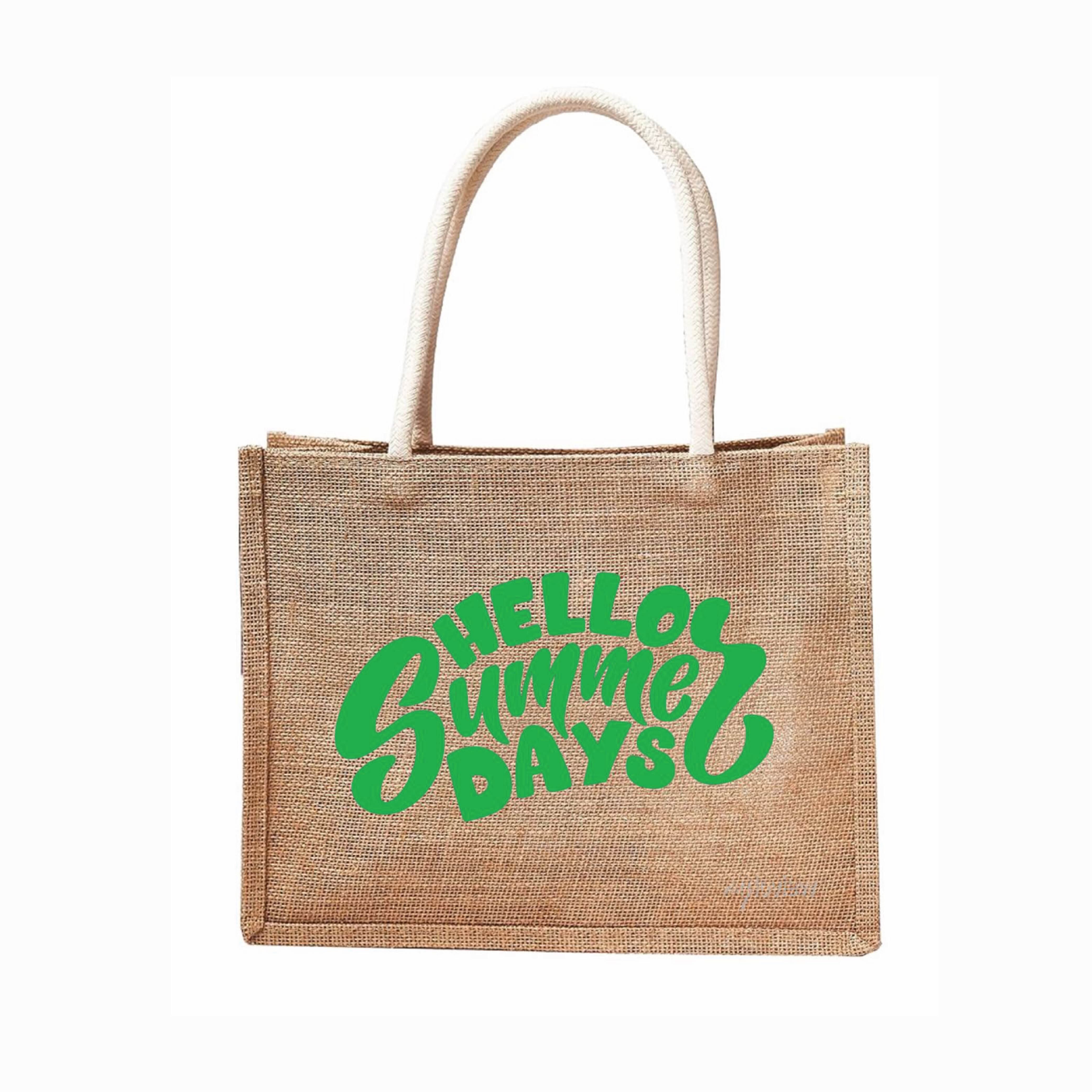 Graphic Phrases Reusable Jute Tote Bag | 300GSM, 18L