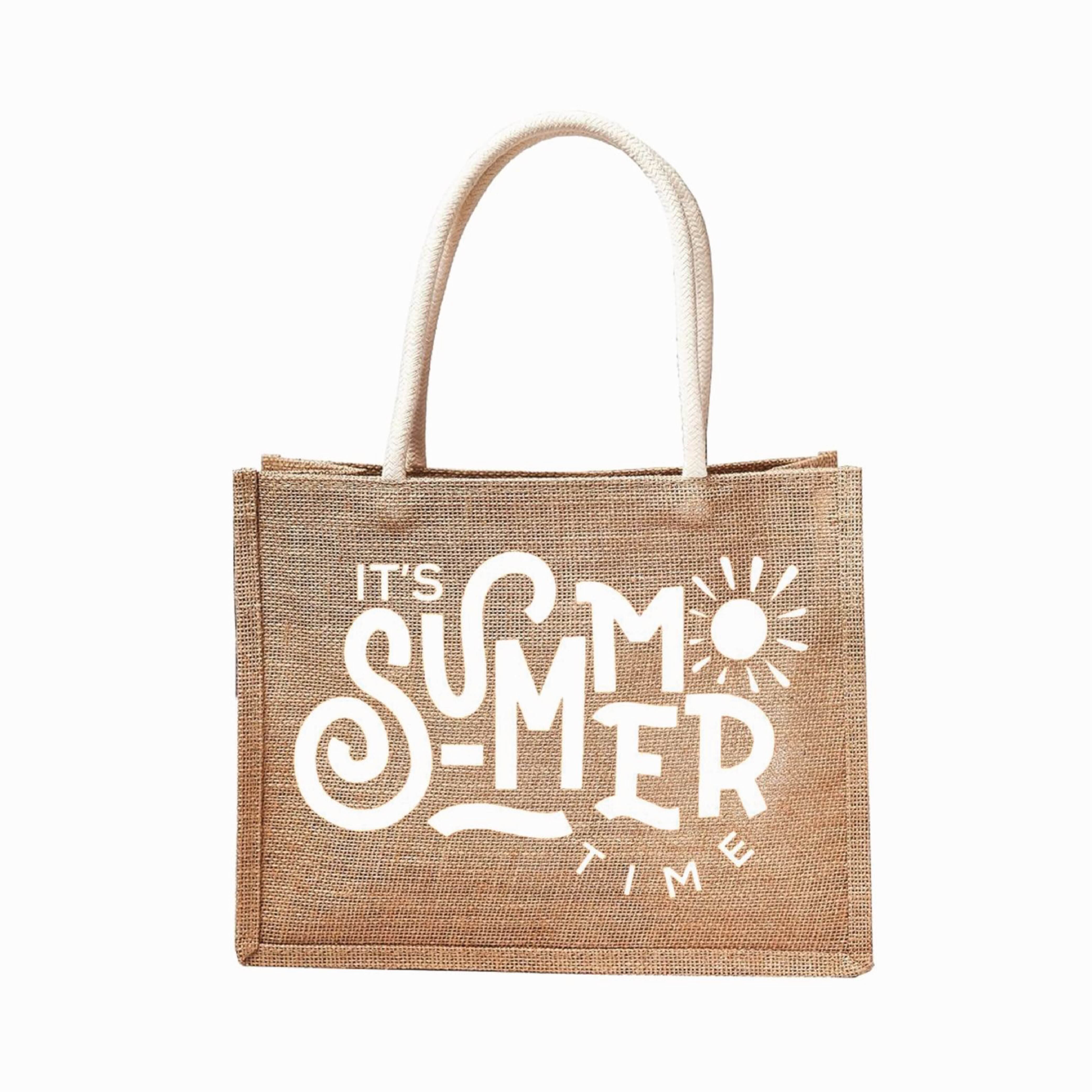 Graphic Phrases Reusable Jute Tote Bag | 300GSM, 18L