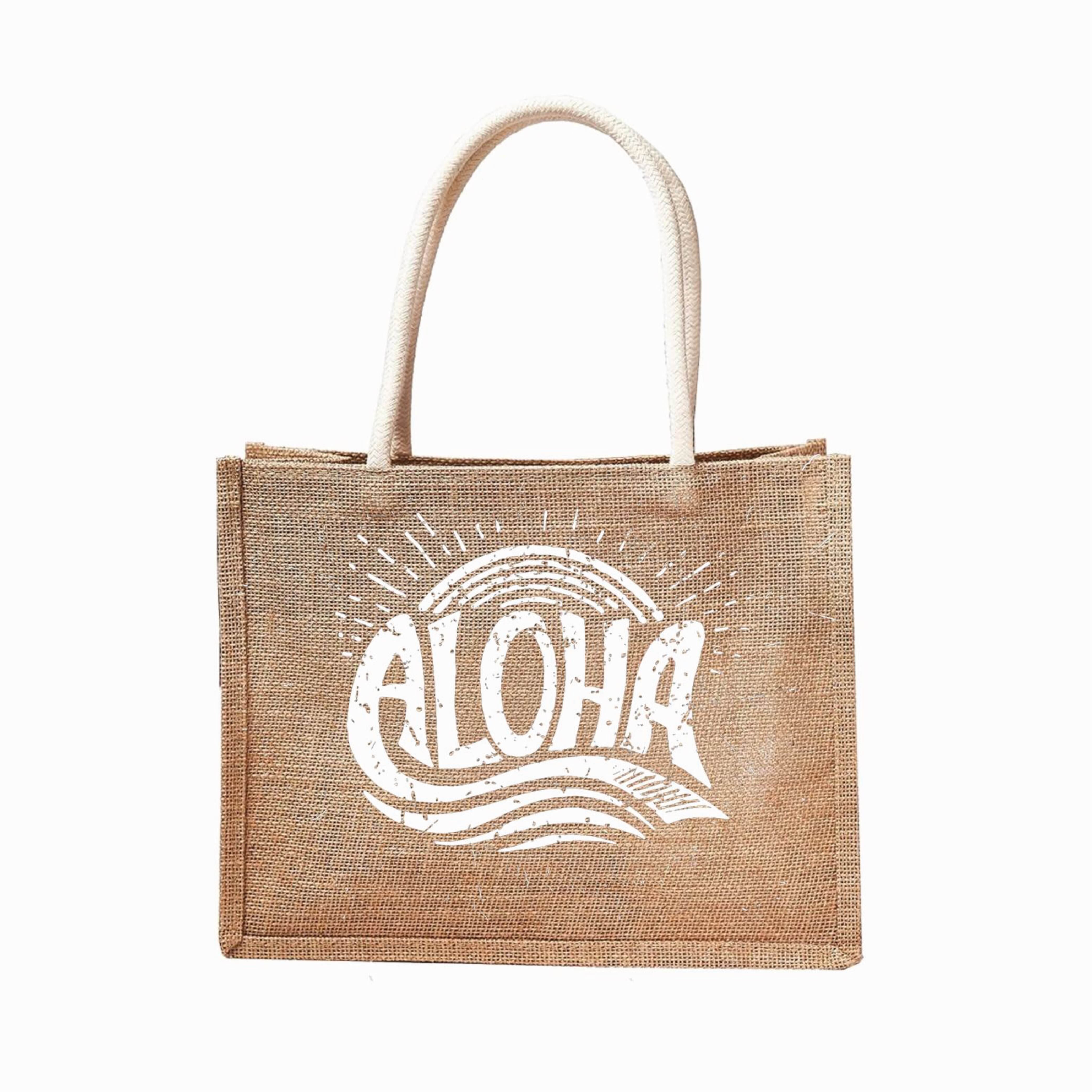 Graphic Phrases Reusable Jute Tote Bag | 300GSM, 18L