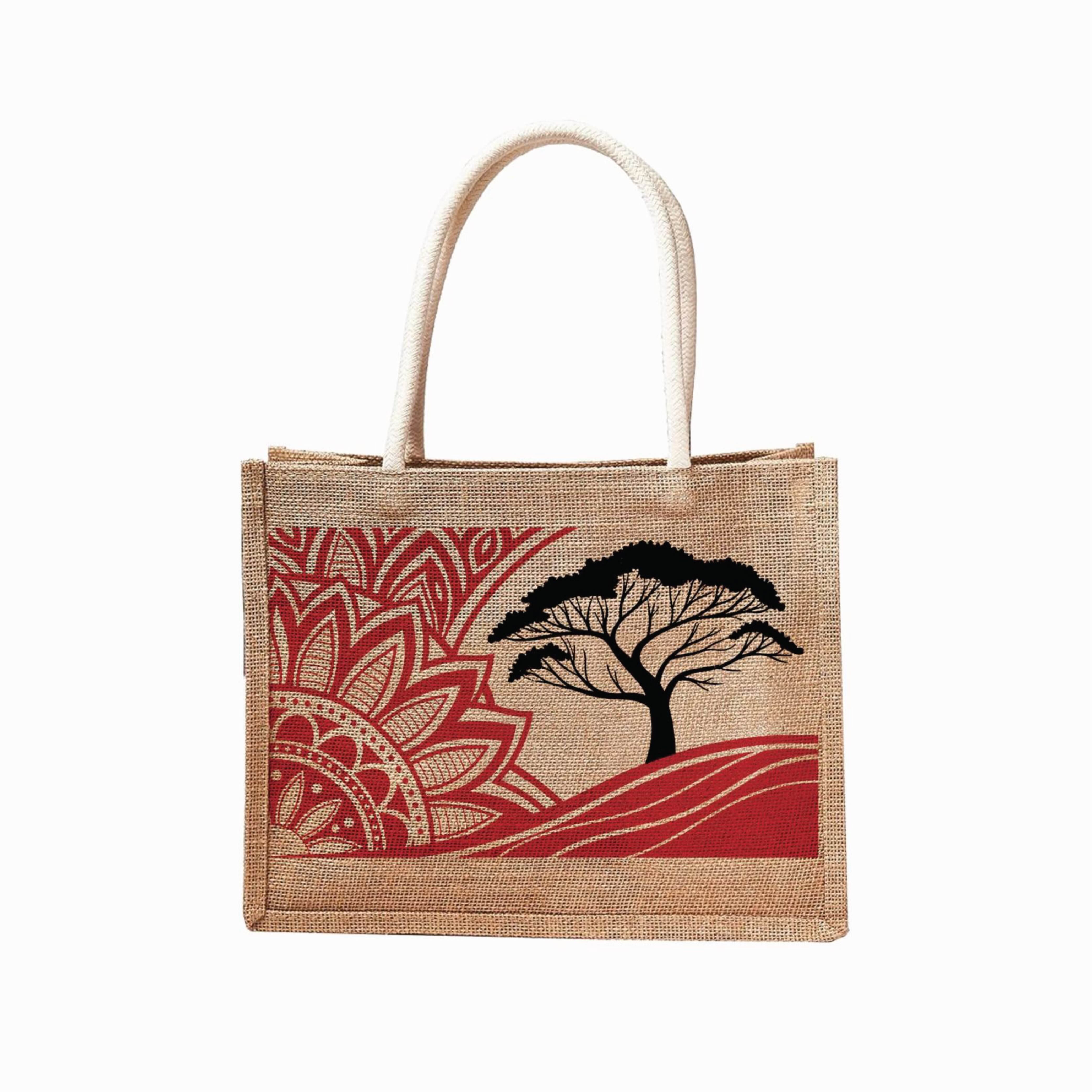 Savanna Print Reusable Jute Tote Bag | 300GSM, 18L