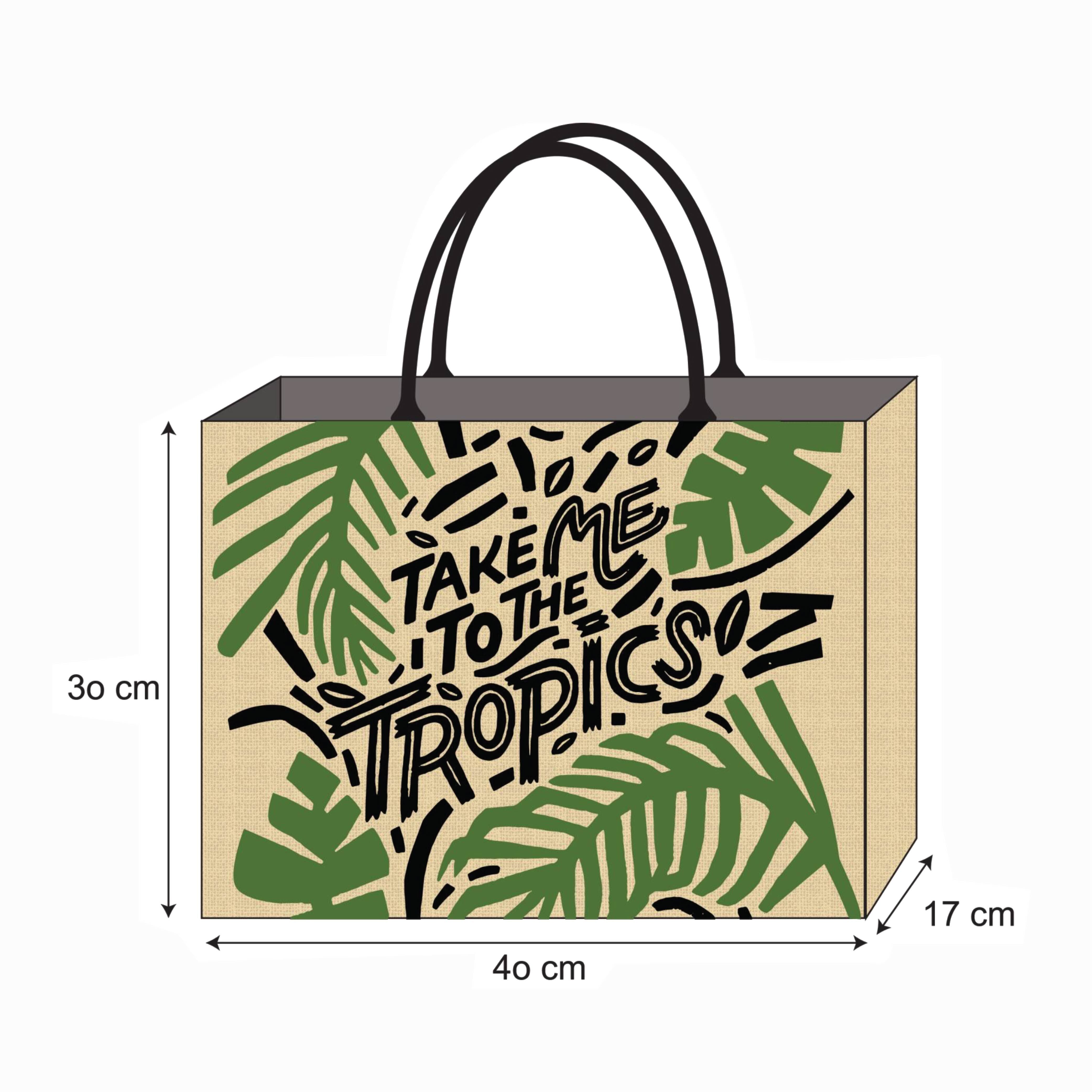 Graphic Phrases Reusable Jute Tote Bag | 300GSM, 18L