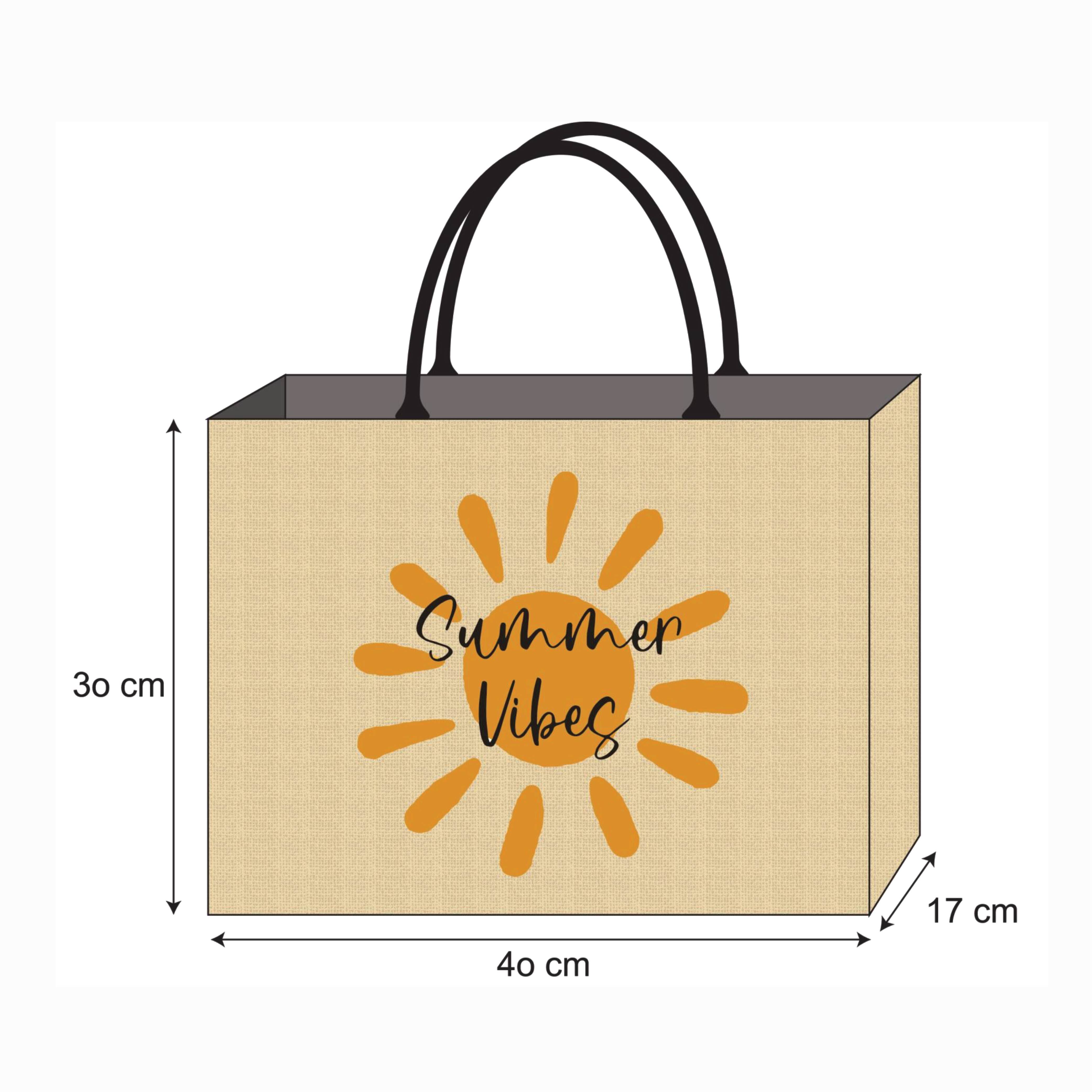 Graphic Phrases Reusable Jute Tote Bag | 300GSM, 18L