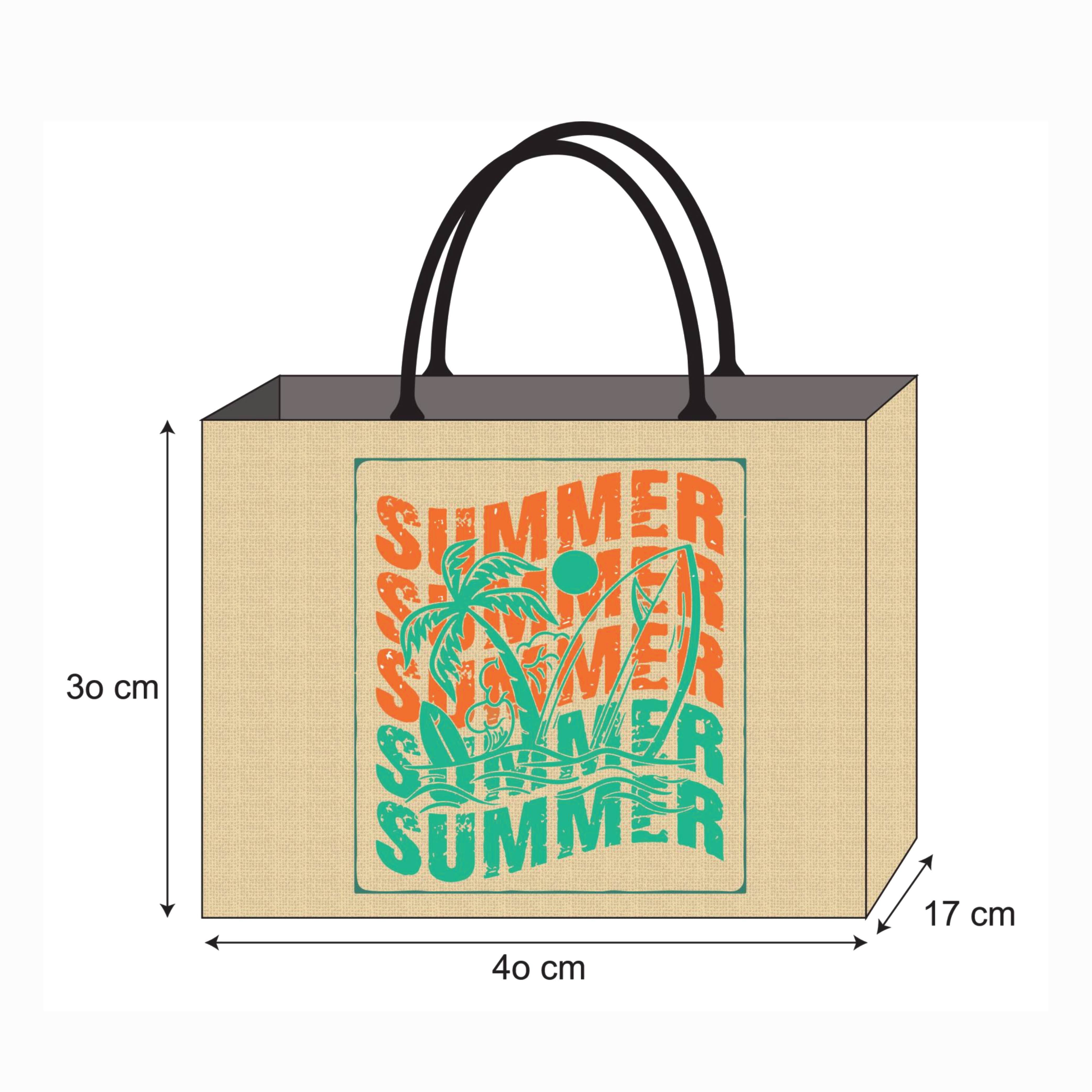 Graphic Phrases Reusable Jute Tote Bag | 300GSM, 18L