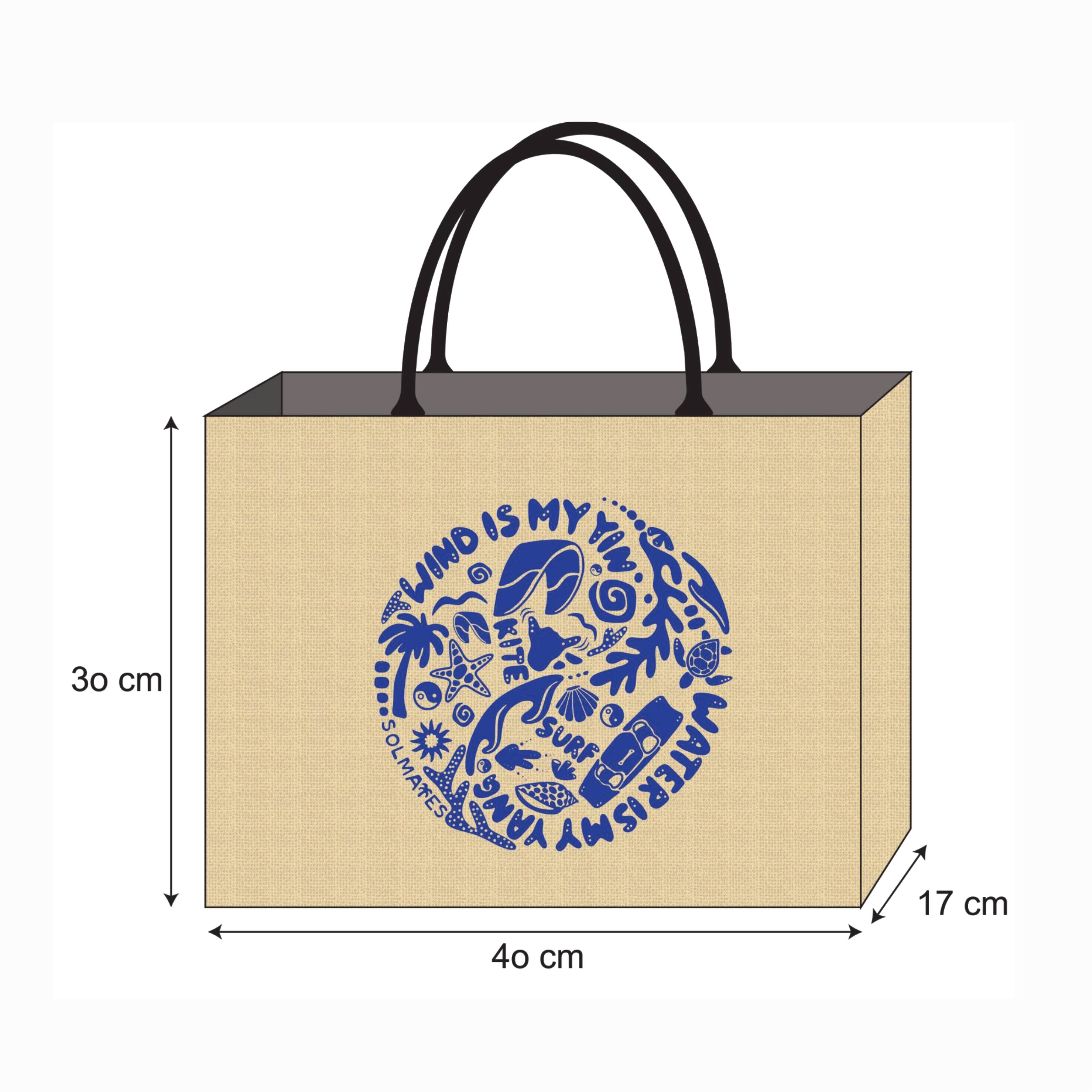 Graphic Phrases Reusable Jute Tote Bag | 300GSM, 18L