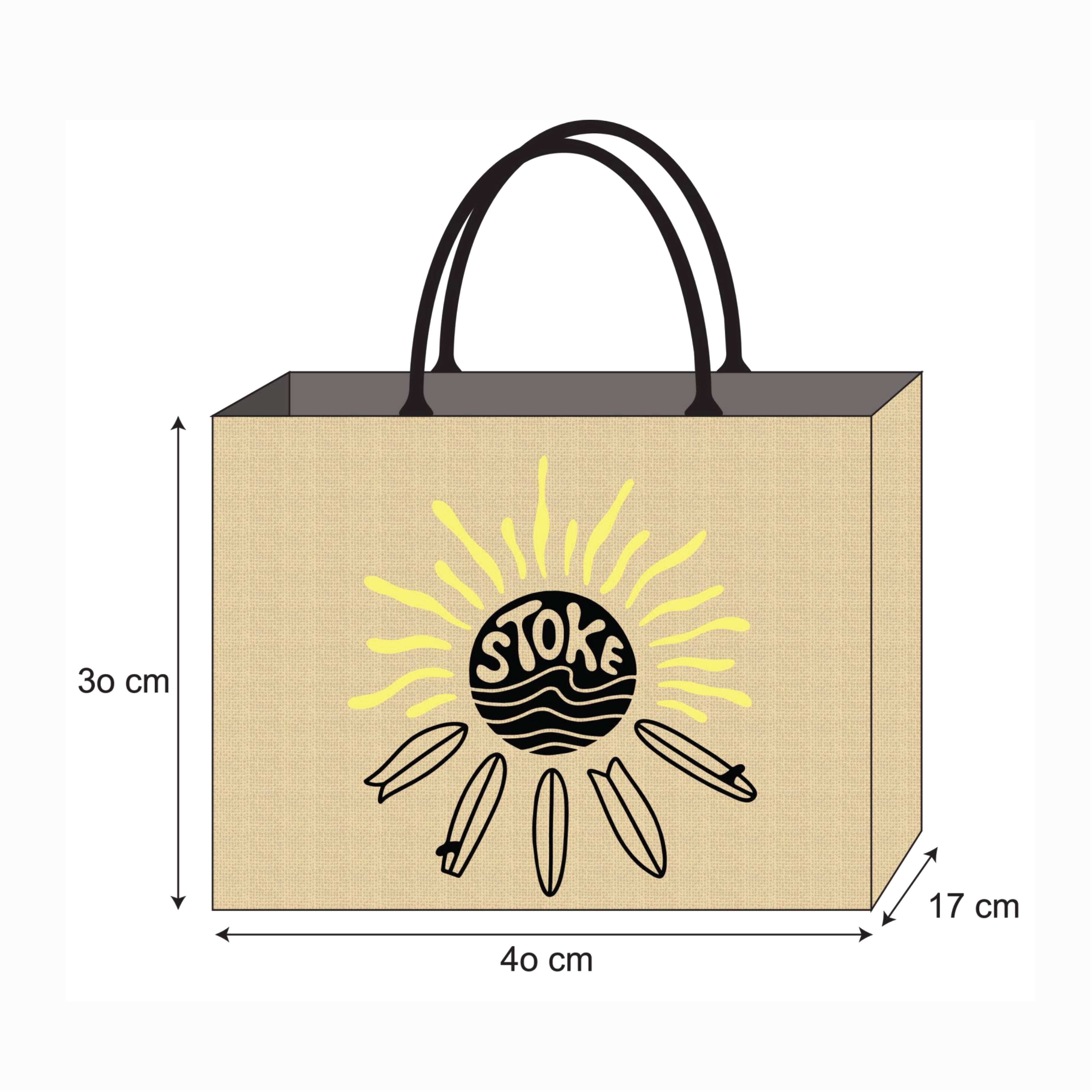 Graphic Phrases Reusable Jute Tote Bag | 300GSM, 18L