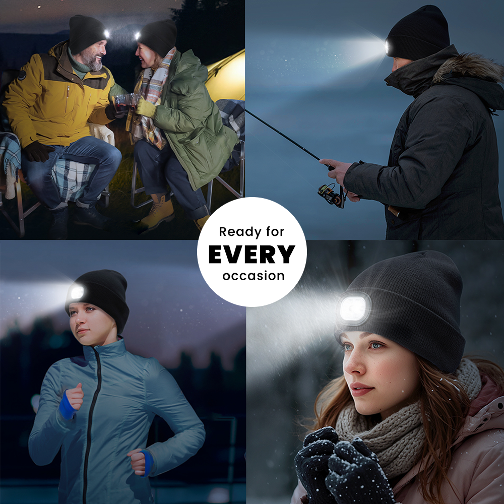 Beanie with LED Head Light