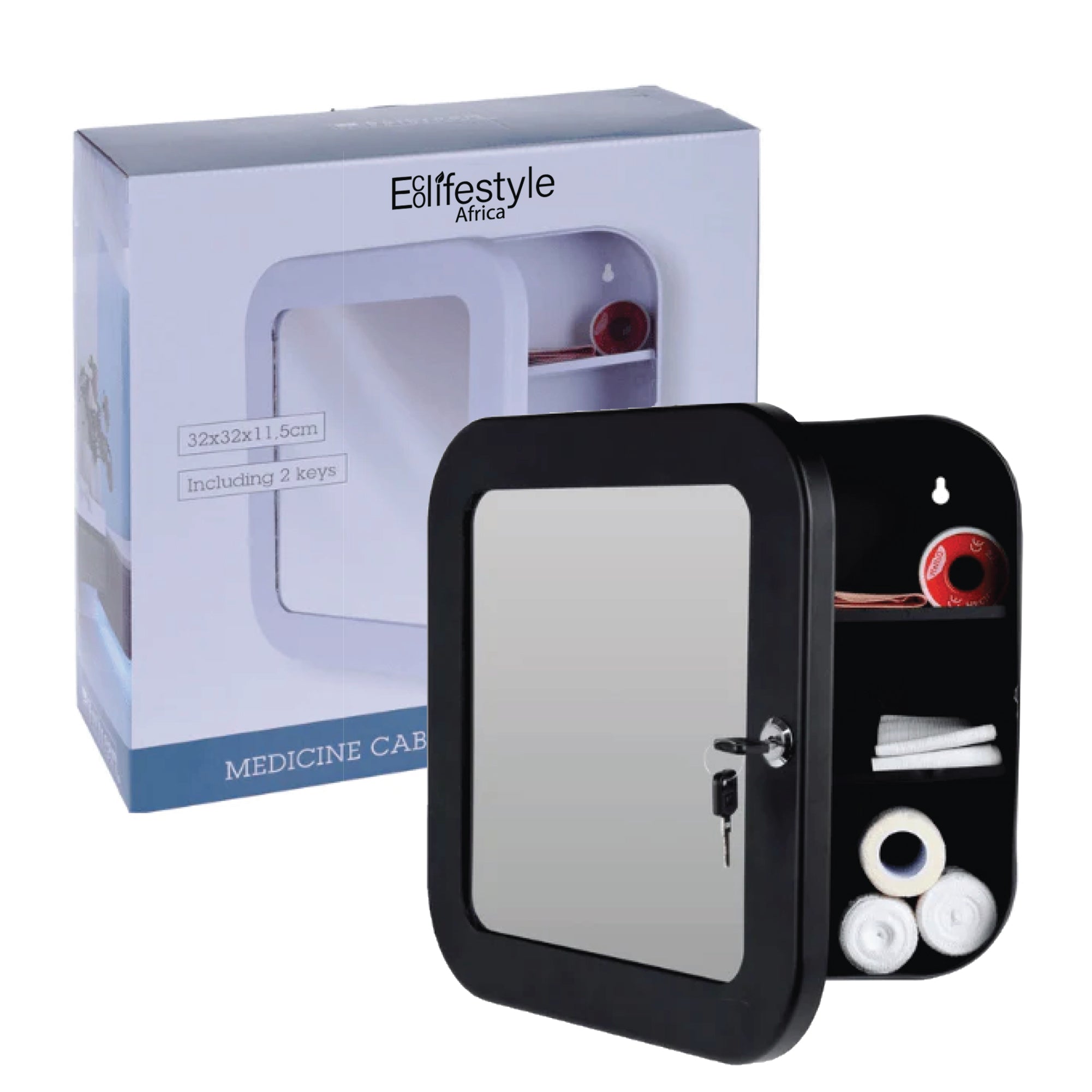 Botiquín con espejo - 2 colores - Armario con llaves