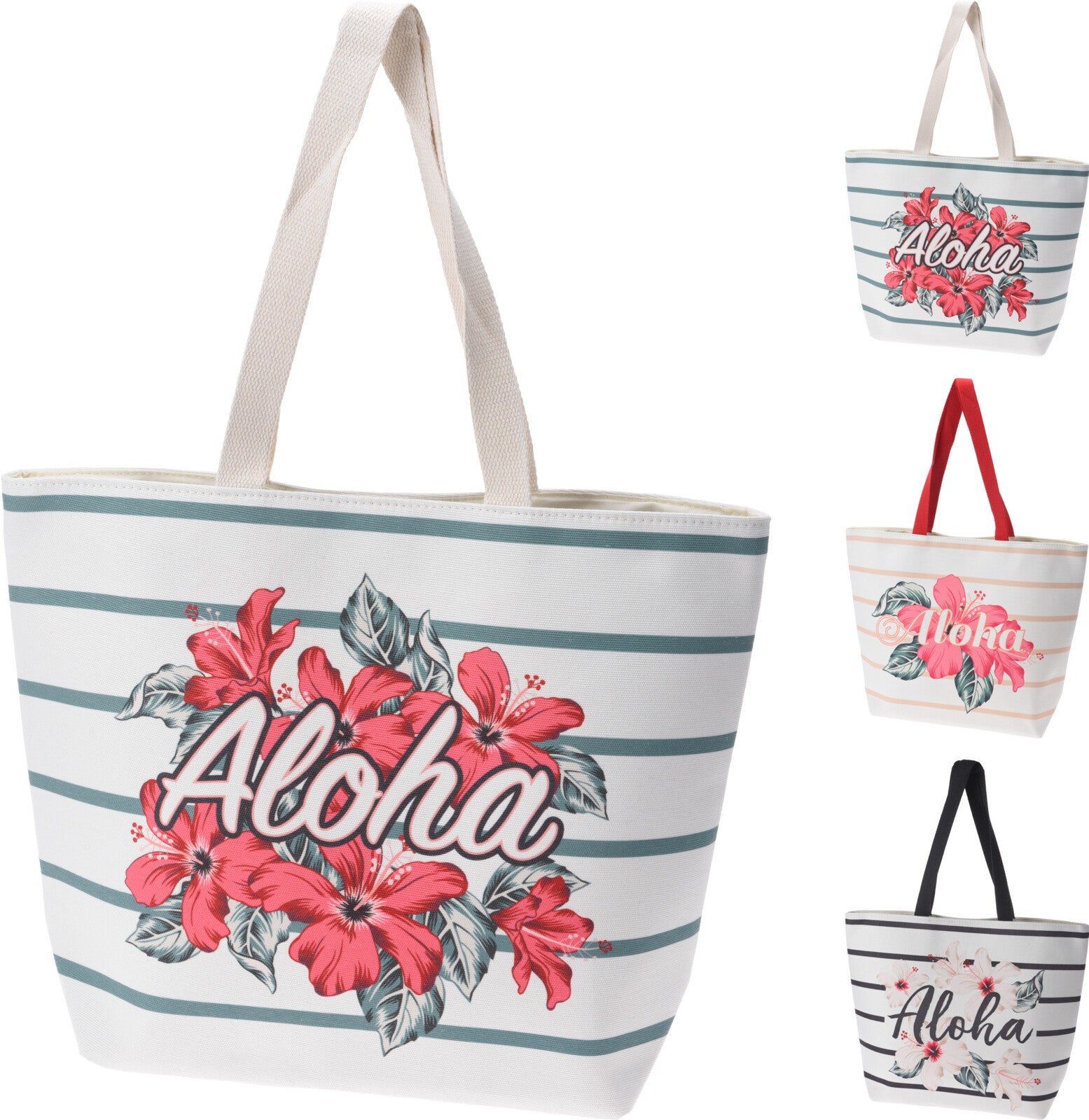 Bolso de Playa con Estampado Aloha y Diseño Floral
