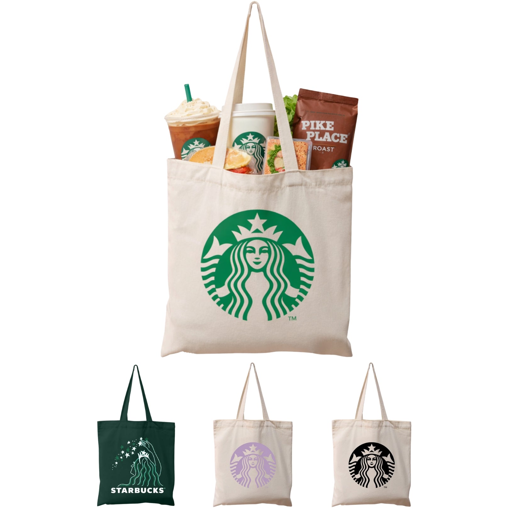 CAN02 - Starbucks Reusable Canvas Tote Bag | 270GSM, 18L