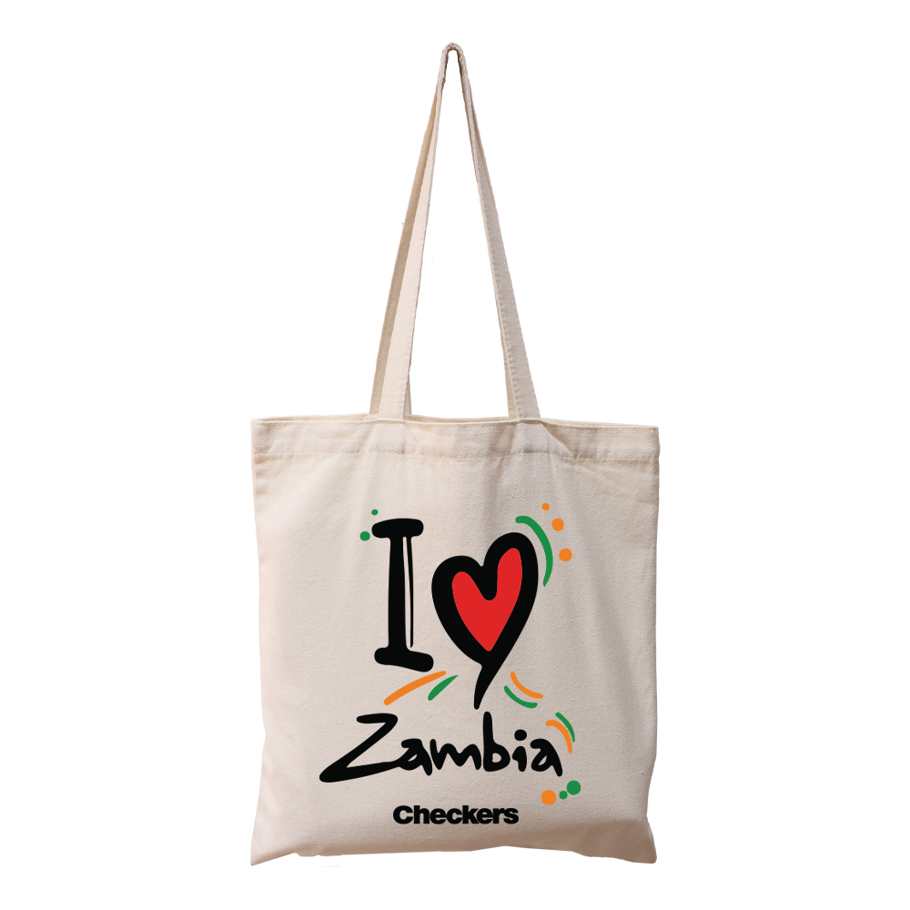 CAN02_C - Checkers Zambia Reusable Cotton Tote Bag | 270GSM, 18L