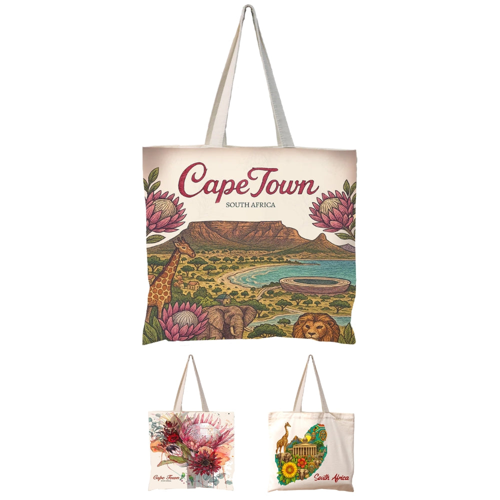 CAN02 - Cape Town Reusable Cotton Tote Bag | 270GSM, 18L