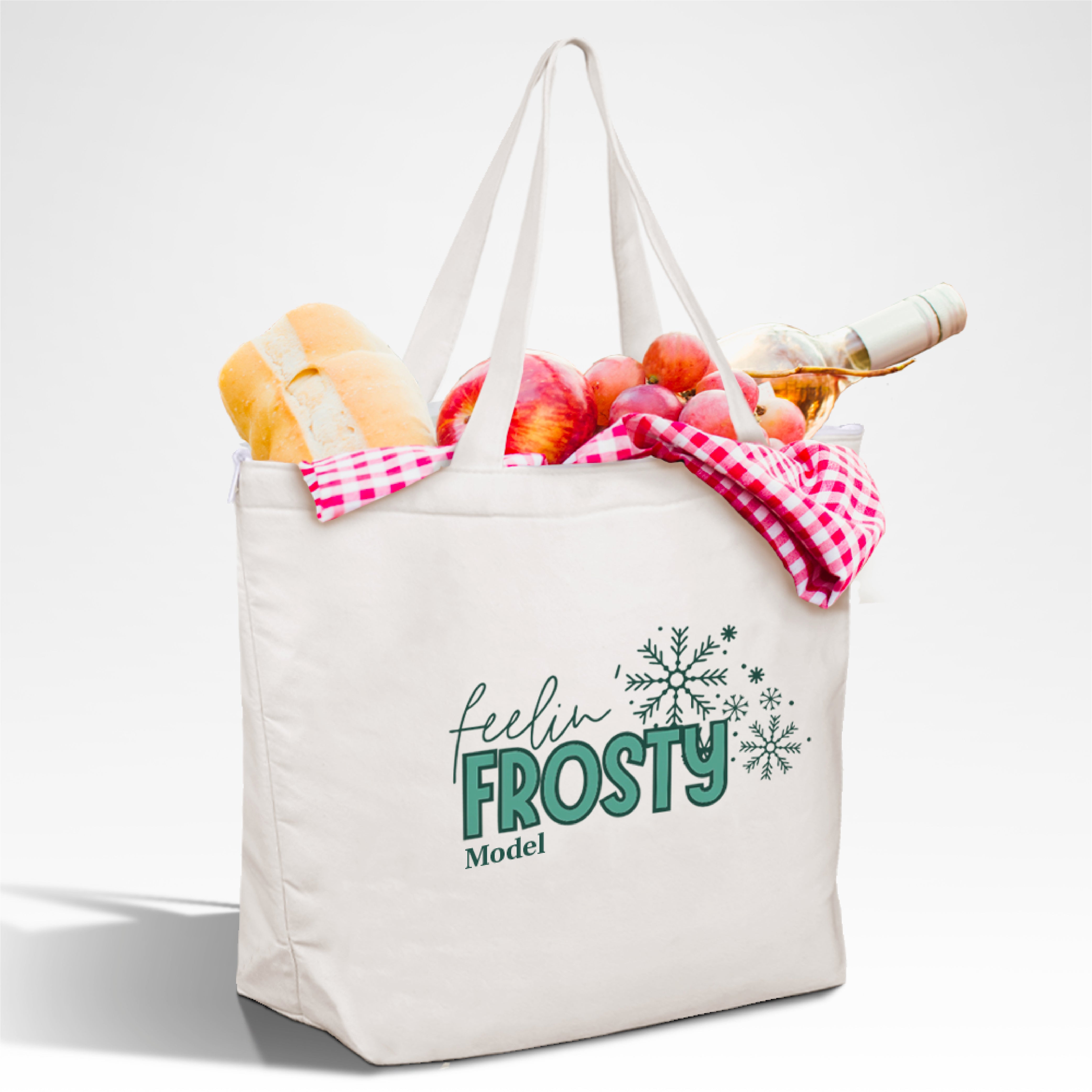 CAN03 - Plain Reusable Insulated Canvas Cooler Tote Bag | 270GSM, 27L
