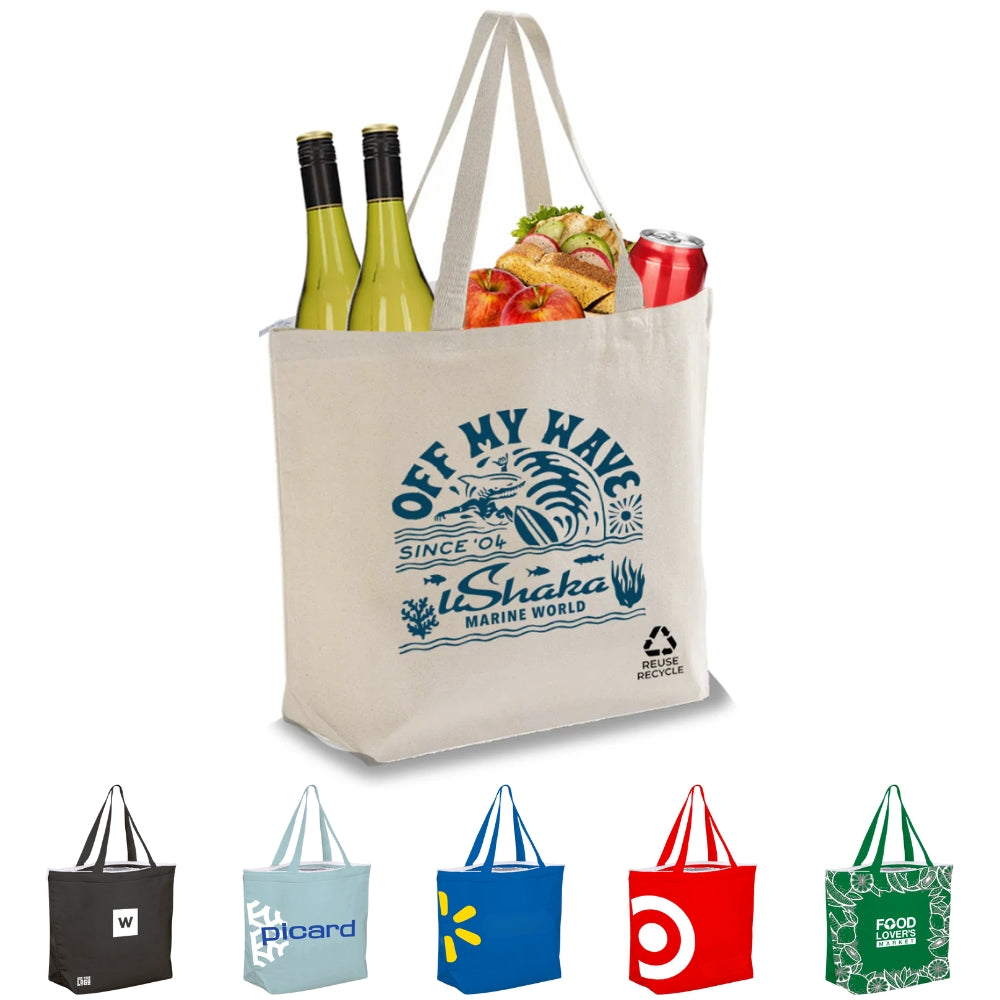 CAN03 - Plain Reusable Insulated Canvas Cooler Tote Bag | 270GSM, 27L