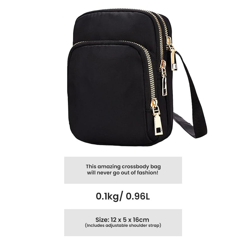 Bolso bandolera ajustable | 0,9 l, microfibra