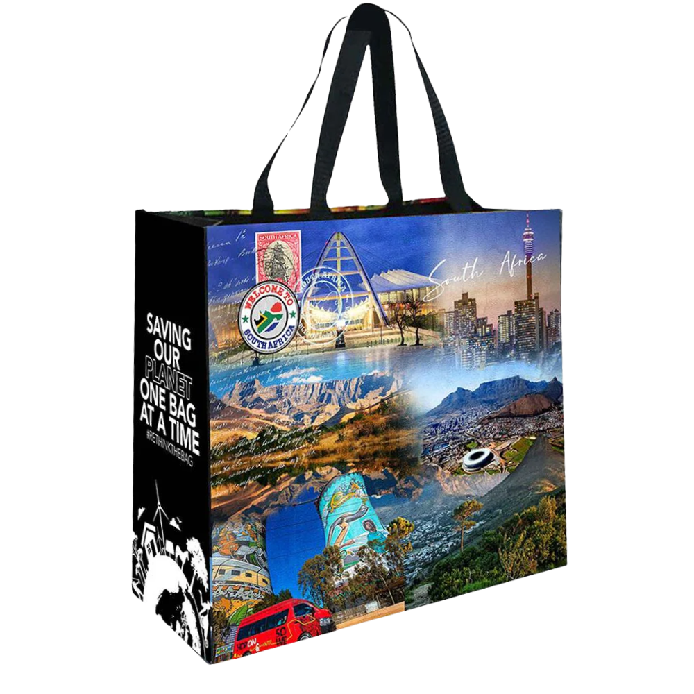 LAM01 - Bolsa de compras reutilizable laminada para Sudáfrica y Namibia | 110 g/m², 28 l