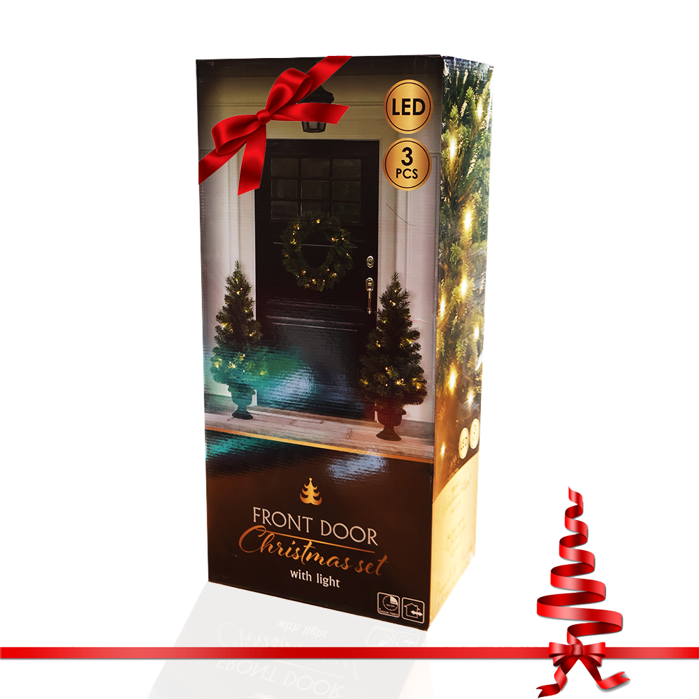 Christmas Tree's 2 Pieces with LED Function and Christmas Wreath